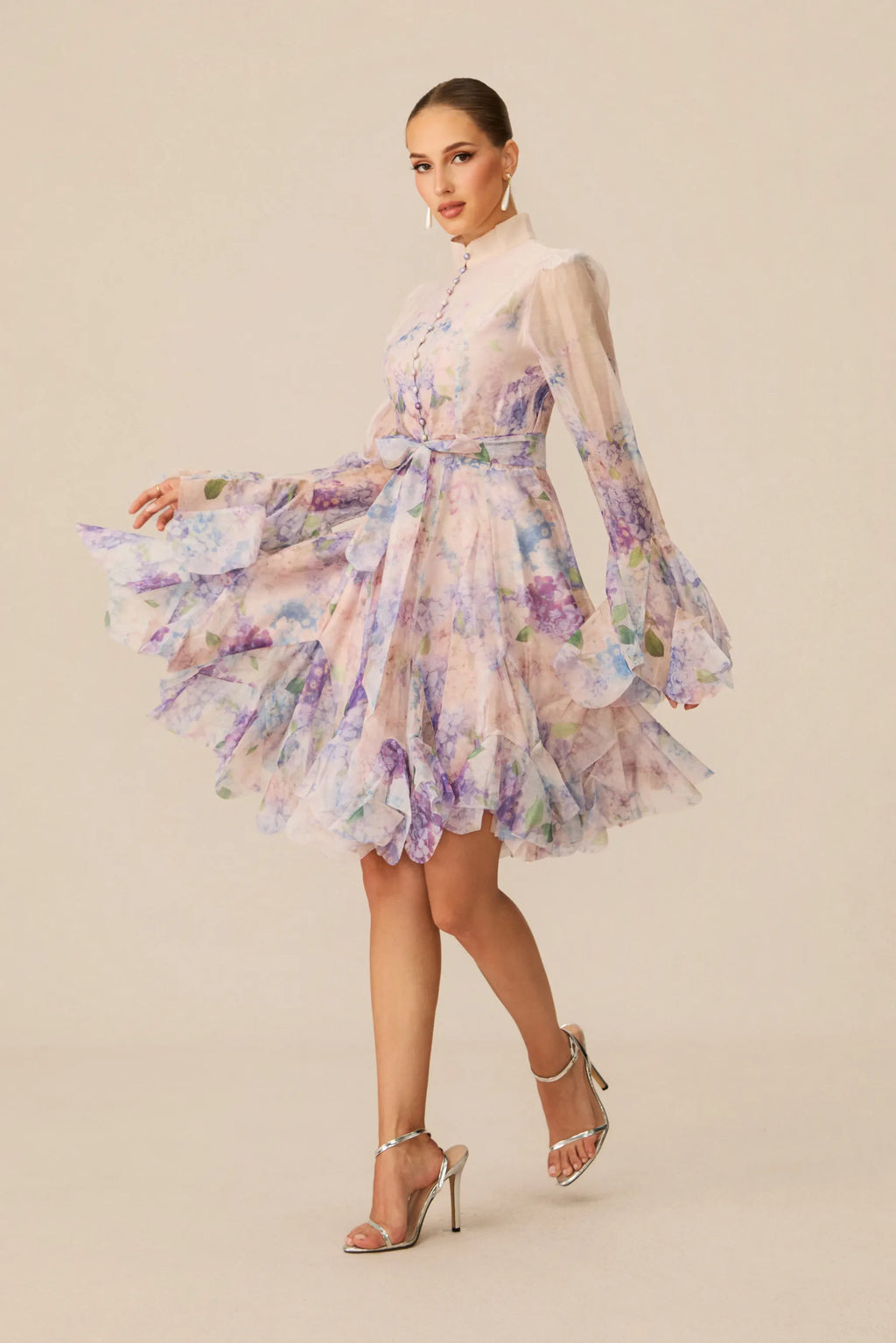 Lana Floral Print Flared Mini Dress