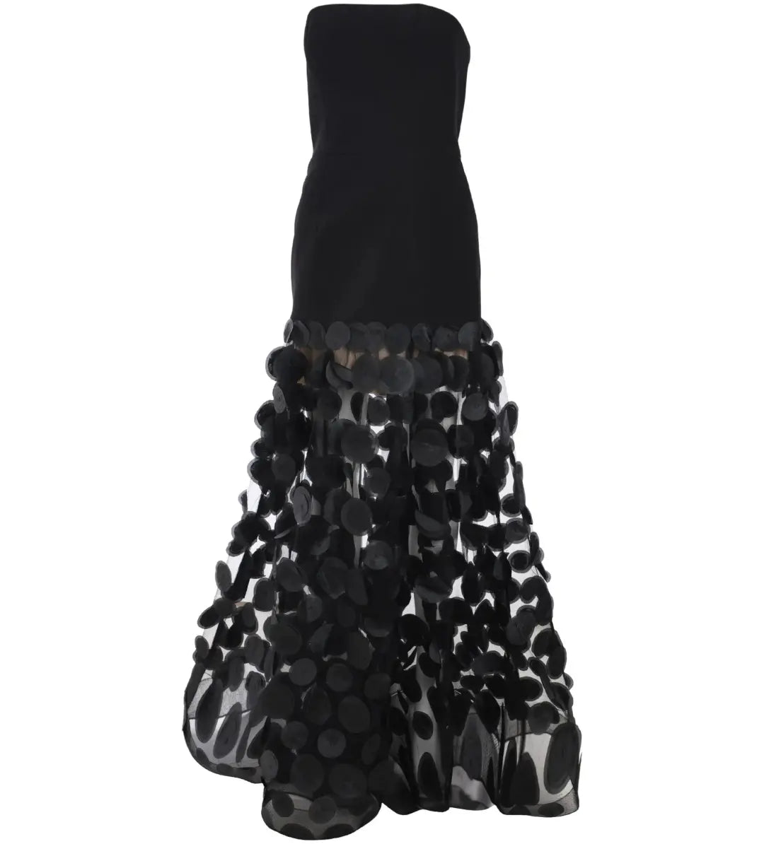 Irene Strapless Sheer Tulle Maxi Dress