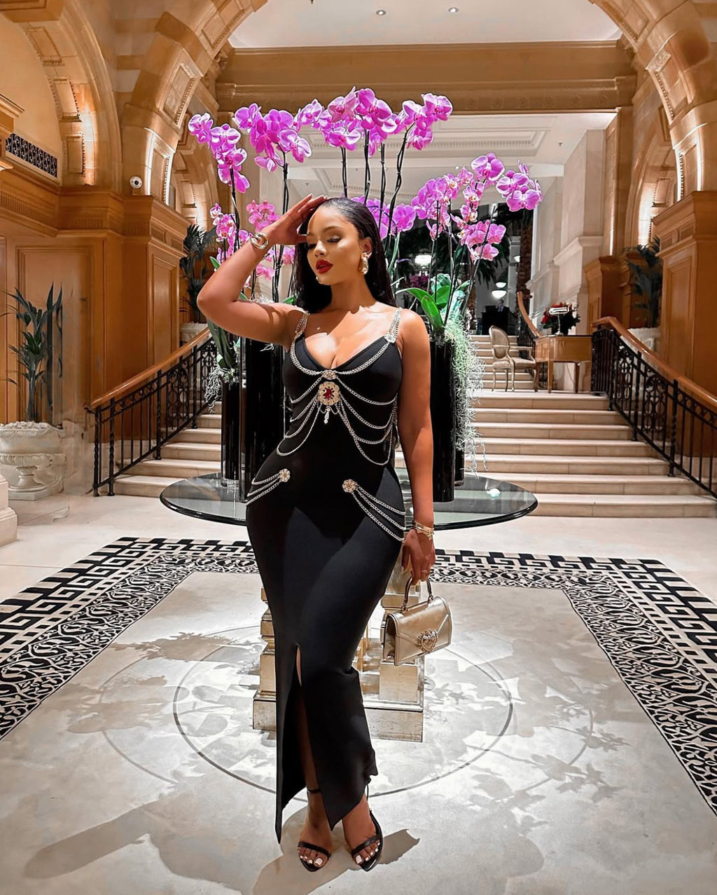 Spring Haute Couture Chain-Embellished Dress