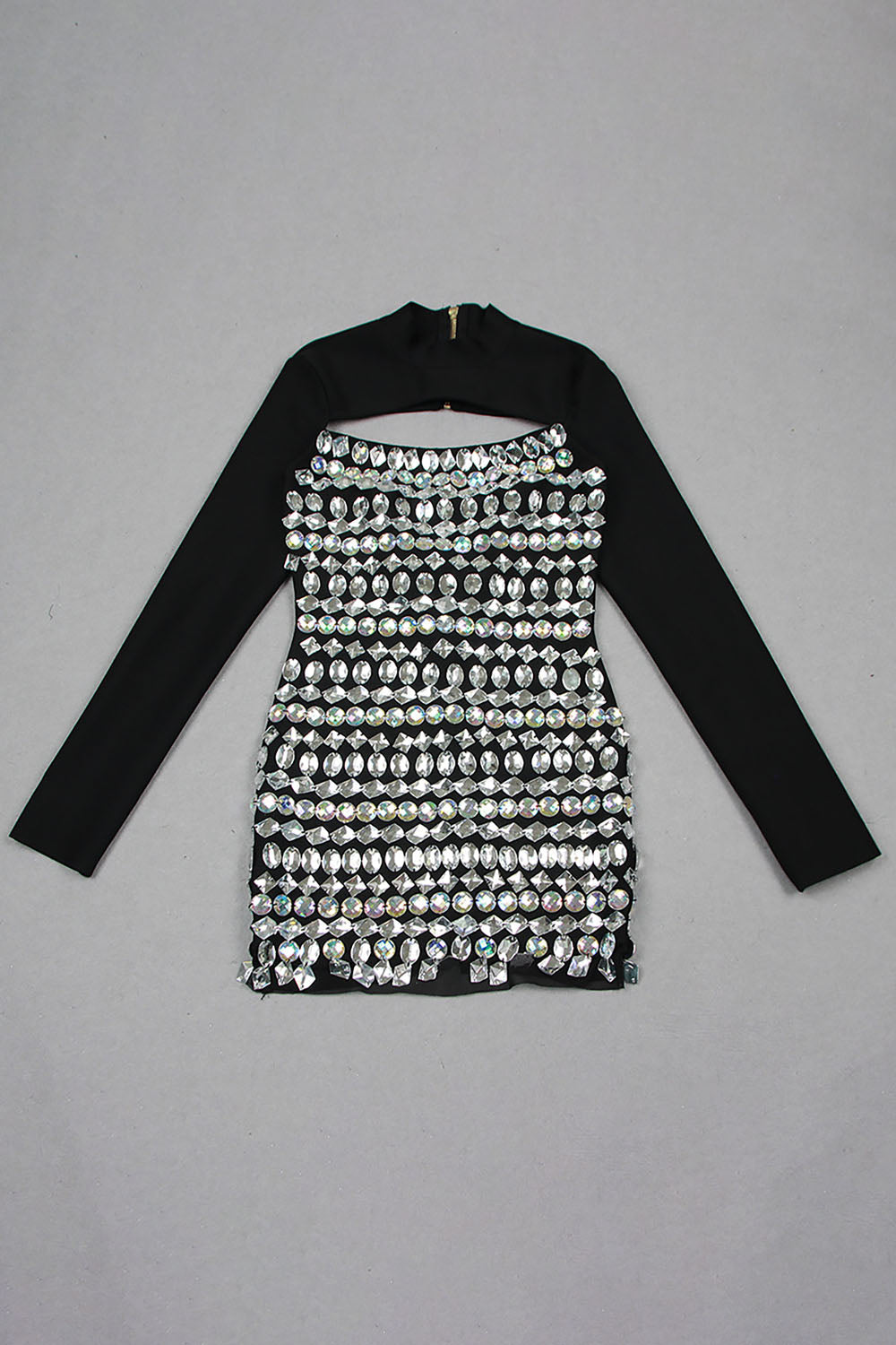 Rhinestone Embellishment Bandage Dress