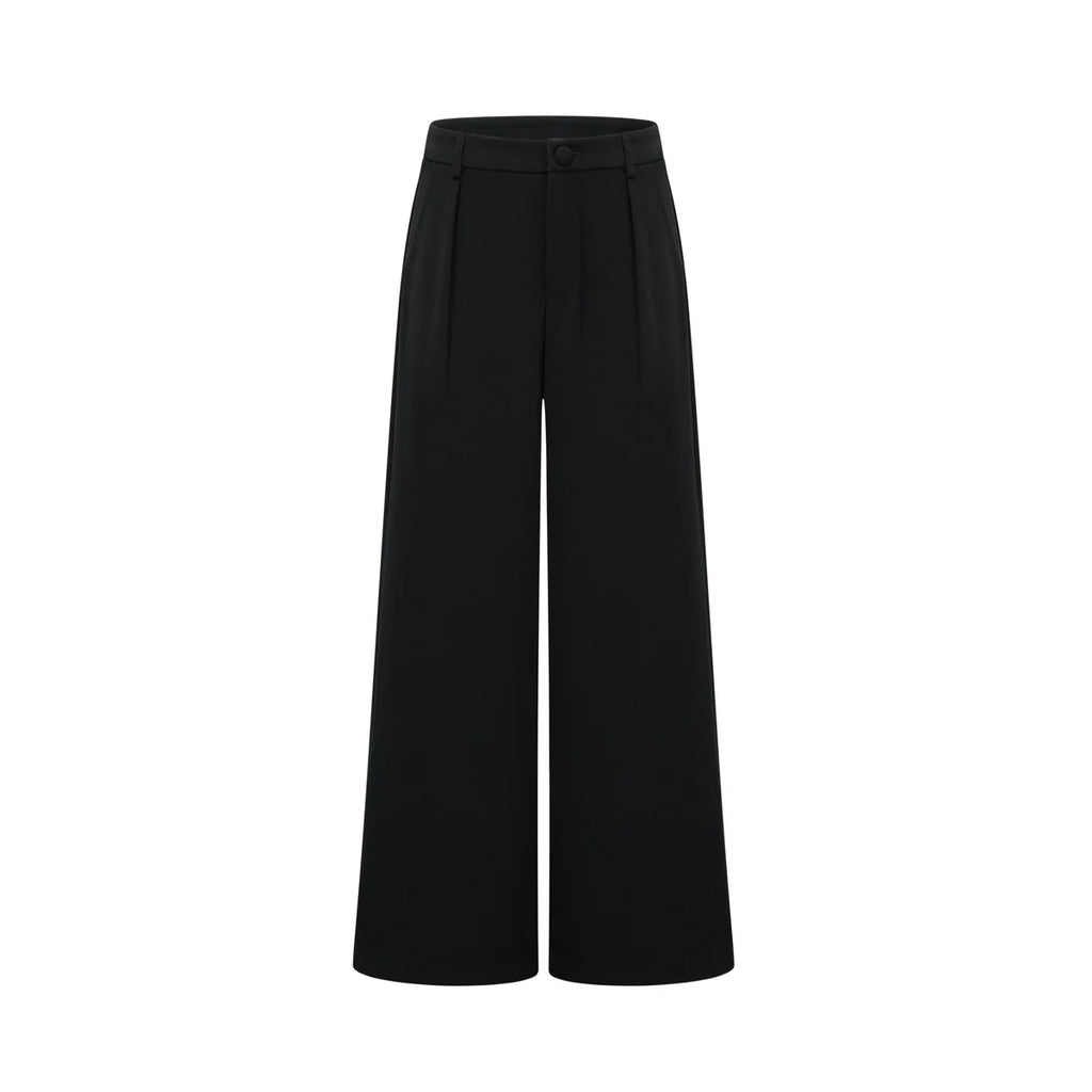 Suzanne black pleated jacket & trousers matching set