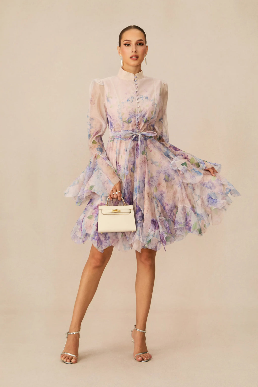 Lana Floral Print Flared Mini Dress