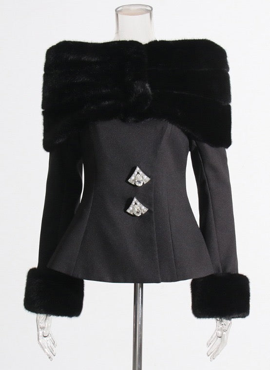 Priscilla Jacket Heart Pocket Skirt Set