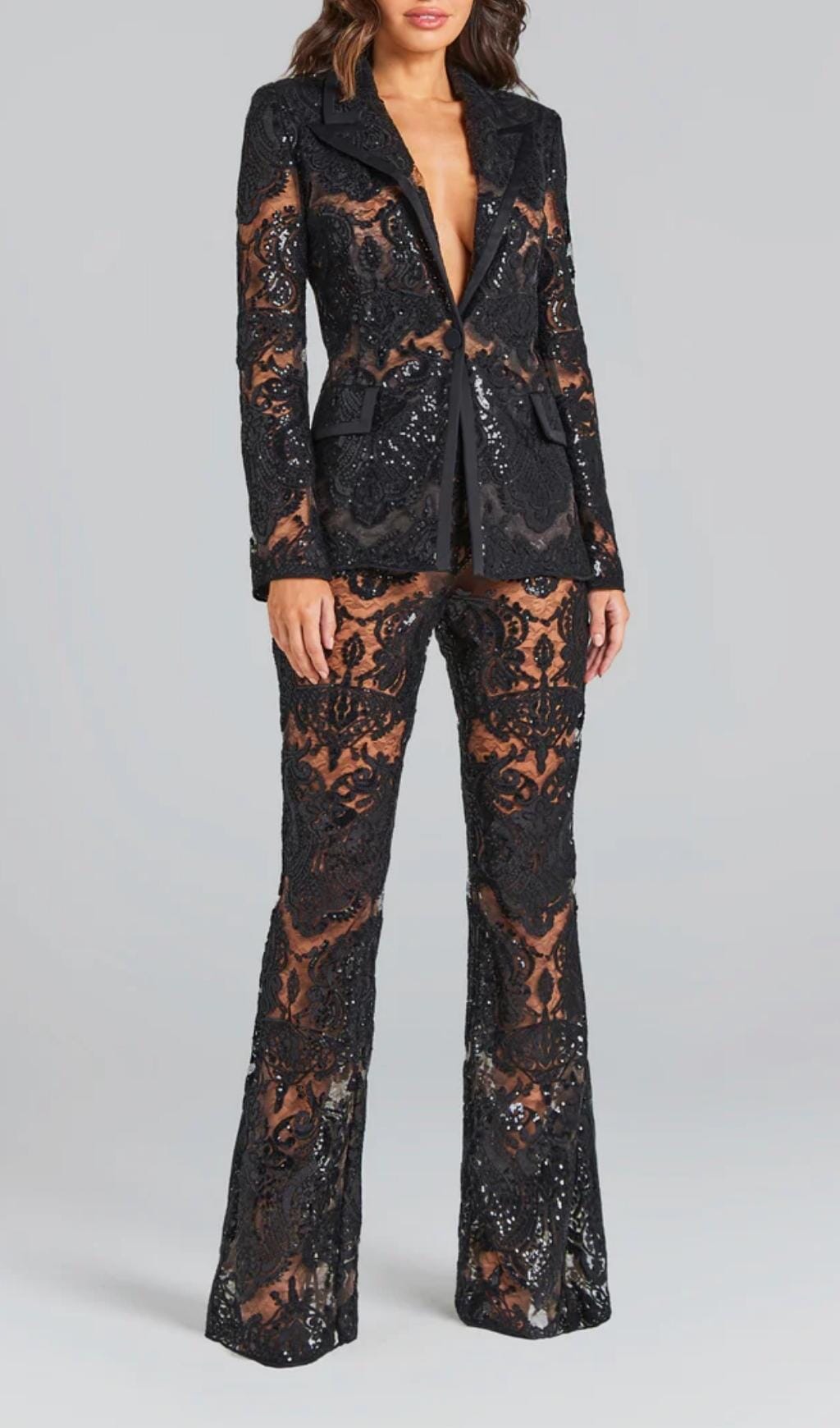 Lace Blazer And Pants