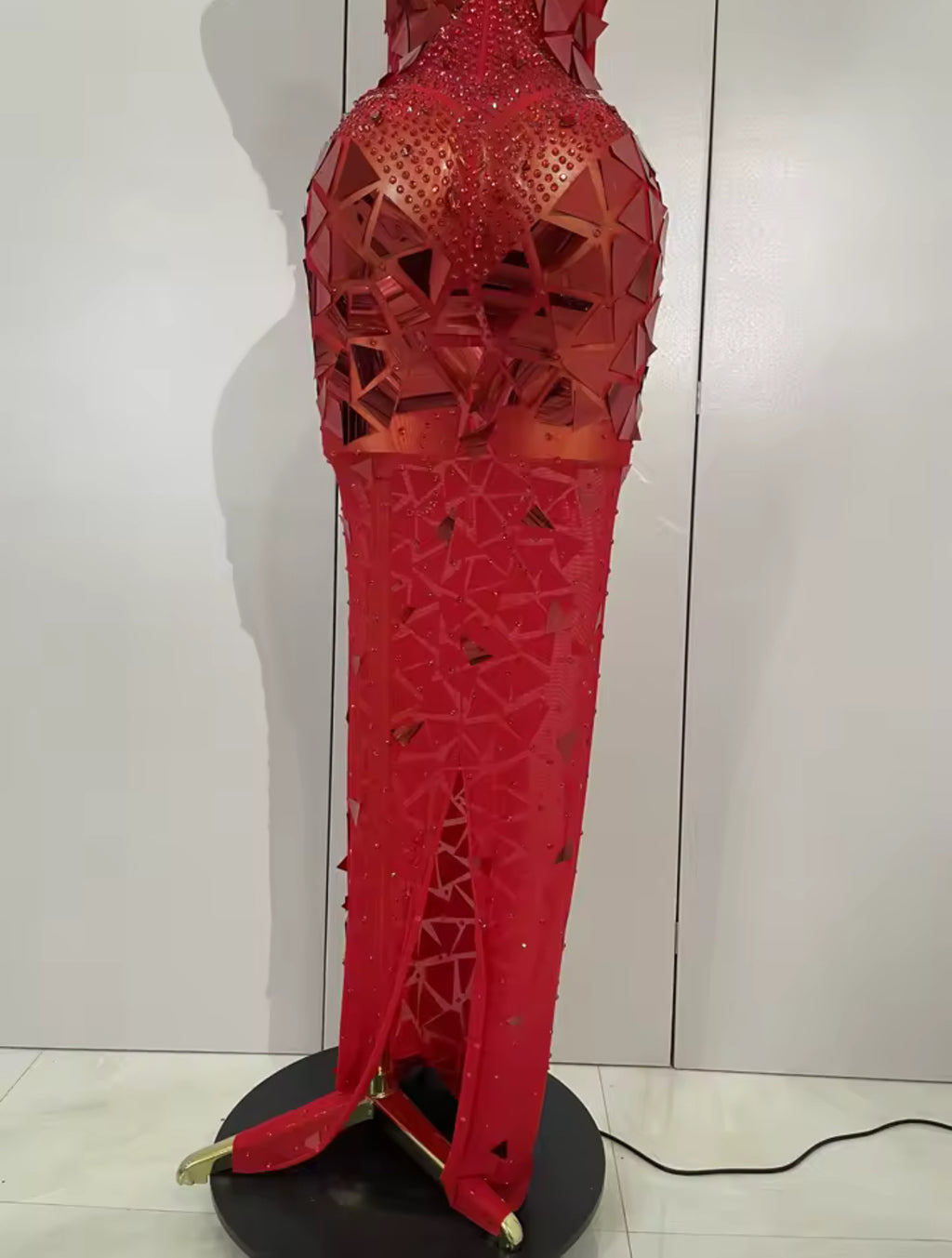 Glitter Mirror Sequins Red Corset Dres