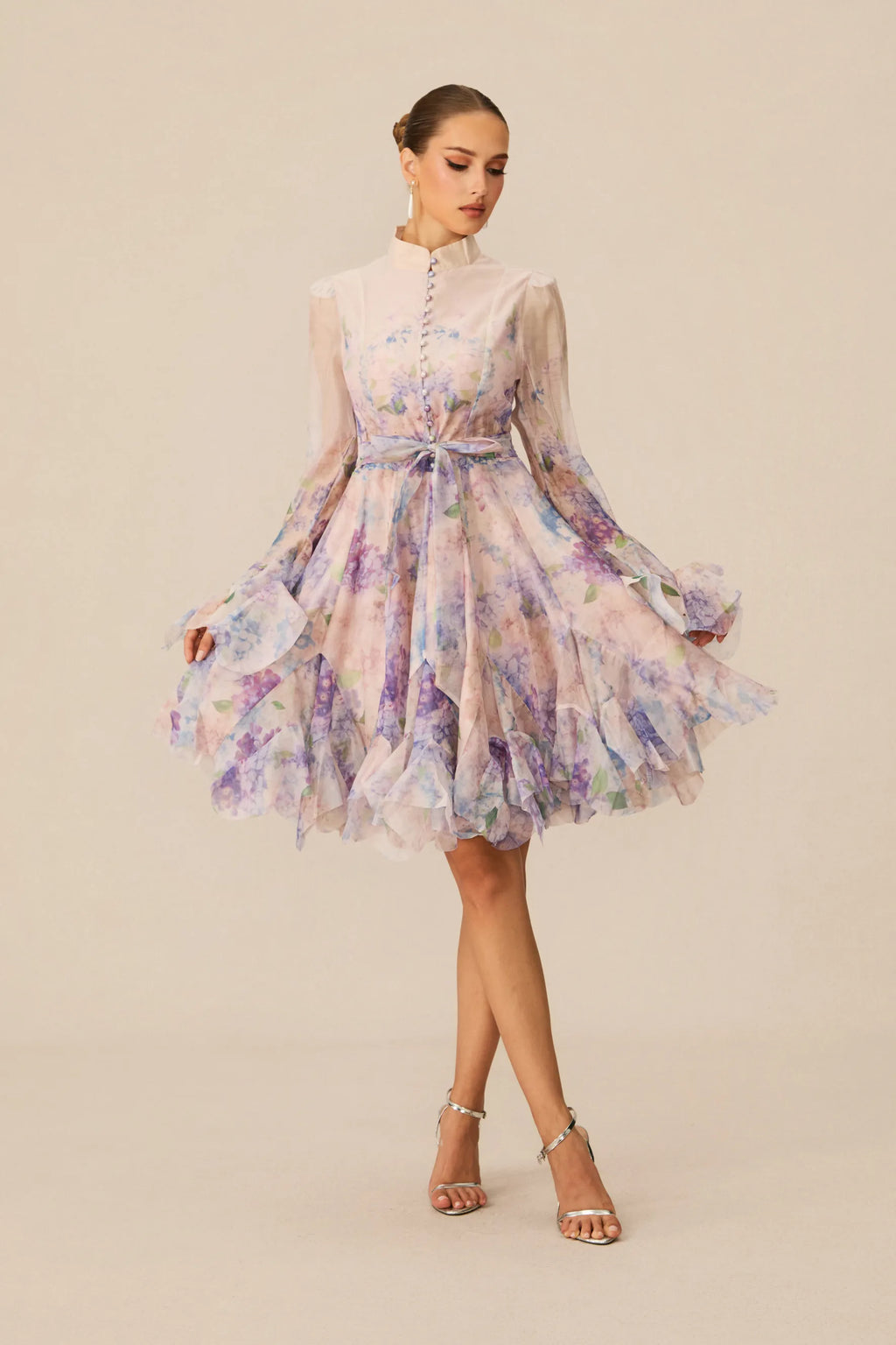 Lana Floral Print Flared Mini Dress