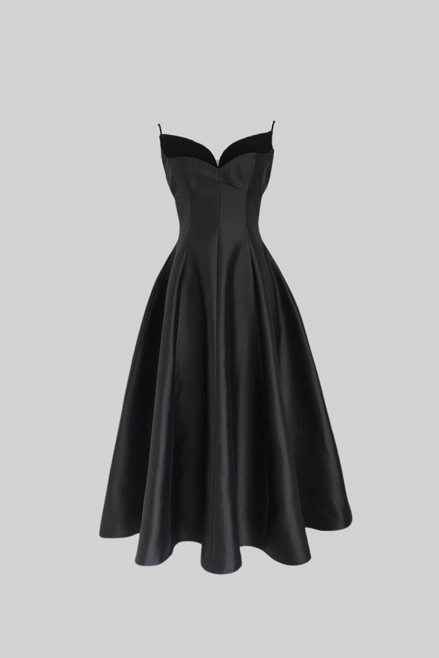Roxane black pleated flared midi dress