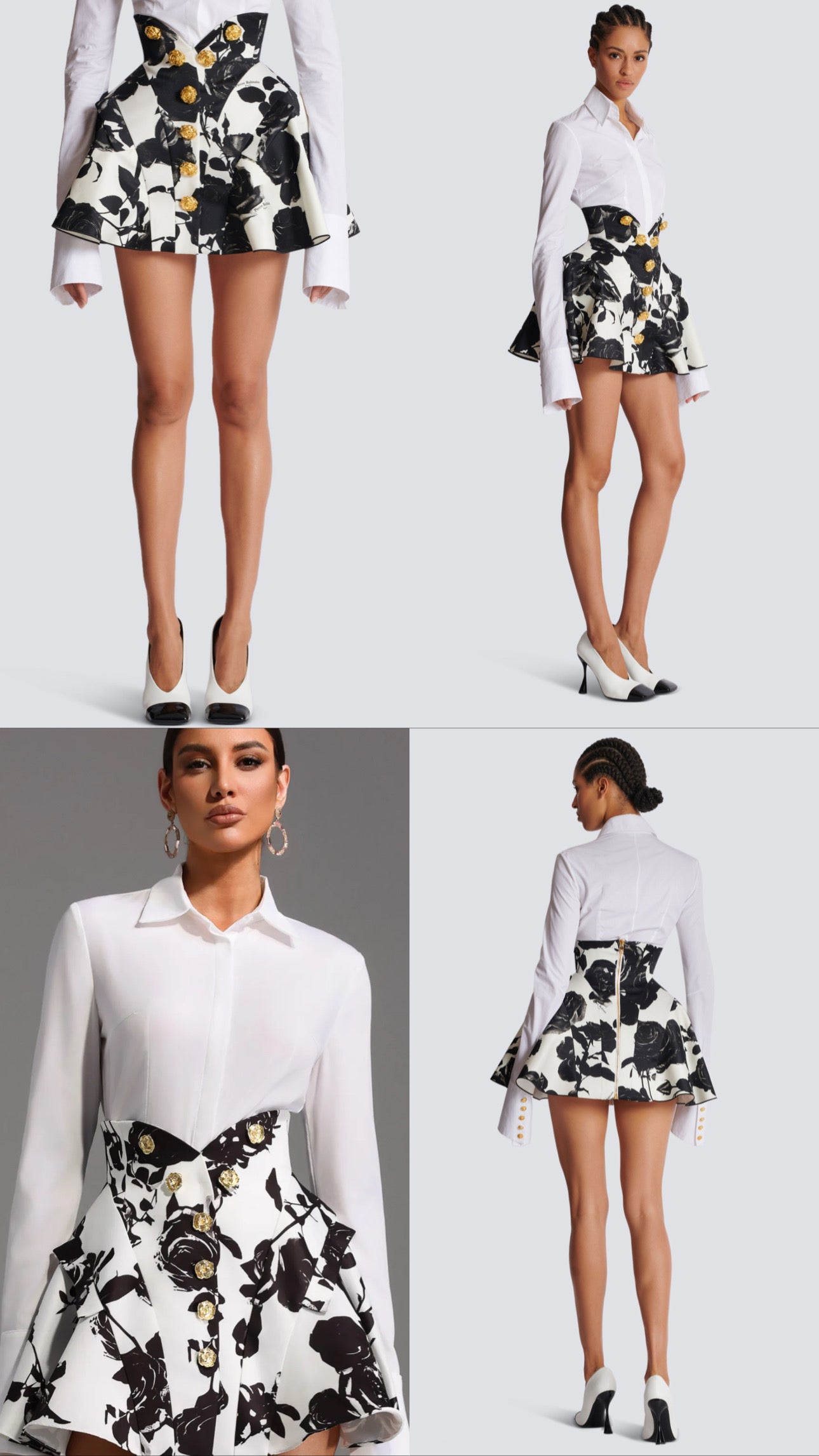 Eithne Long Sleeve Printing Mini Two-Piece Set