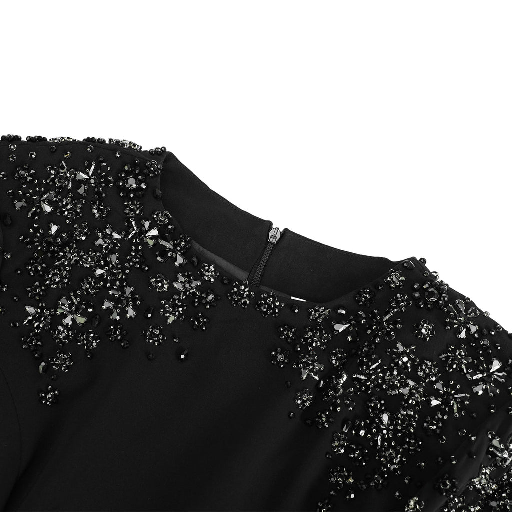Yseult Black Embellished Maxi Gown