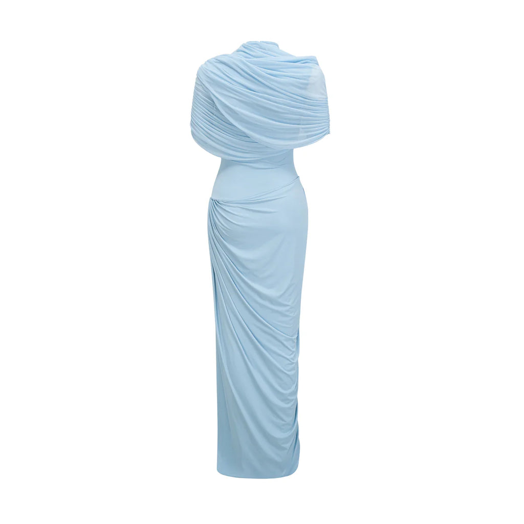 Catherine asymmetrical pleated maxi dress