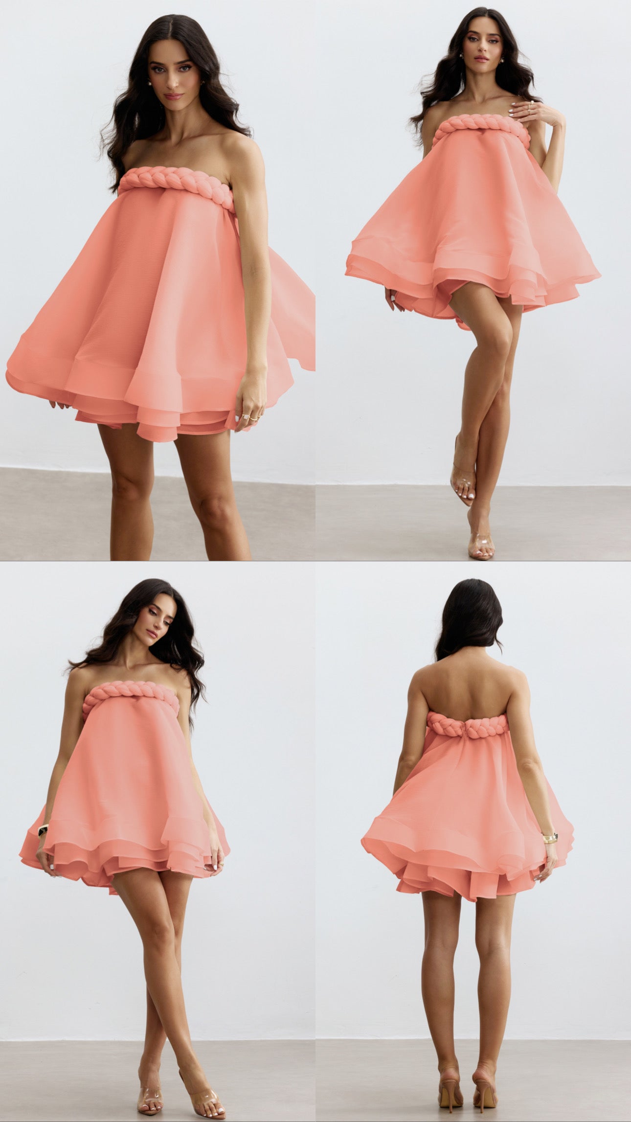 Naomi layered short dress with twisted neckline