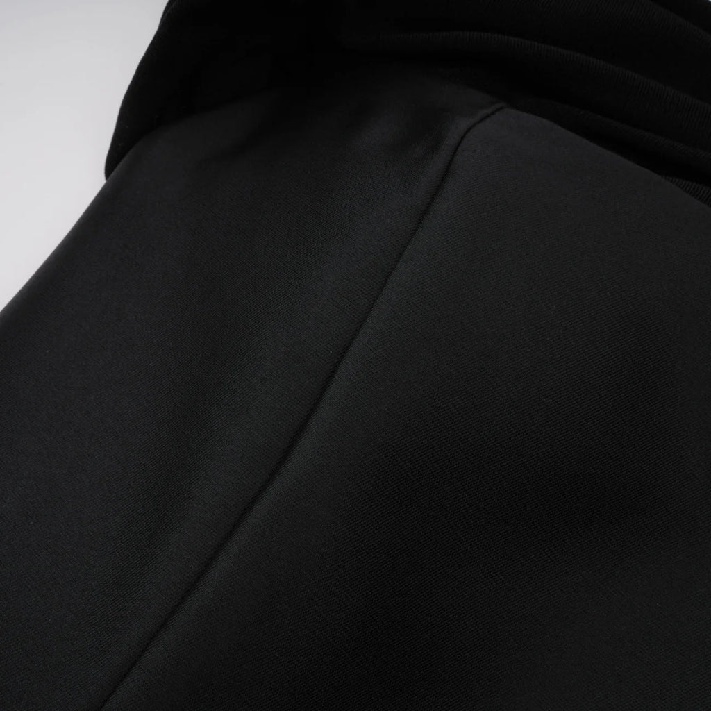 Ainara Black Off Shoulder Polished Midi Dress