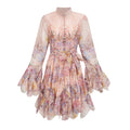 ZIMMERMAN Aya Pink Godet Floral Mini Dress