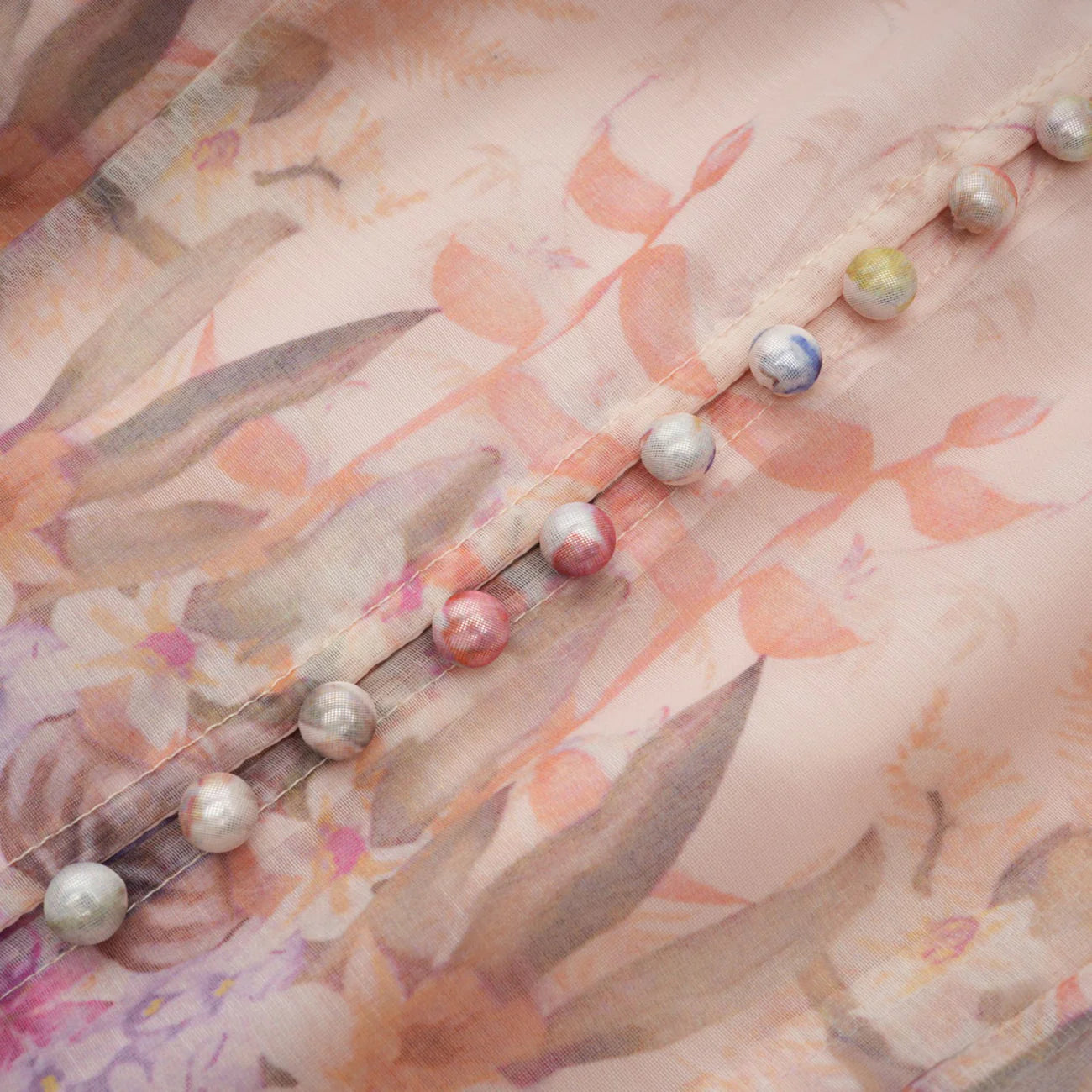 ZIMMERMAN Aya Pink Godet Floral Mini Dress