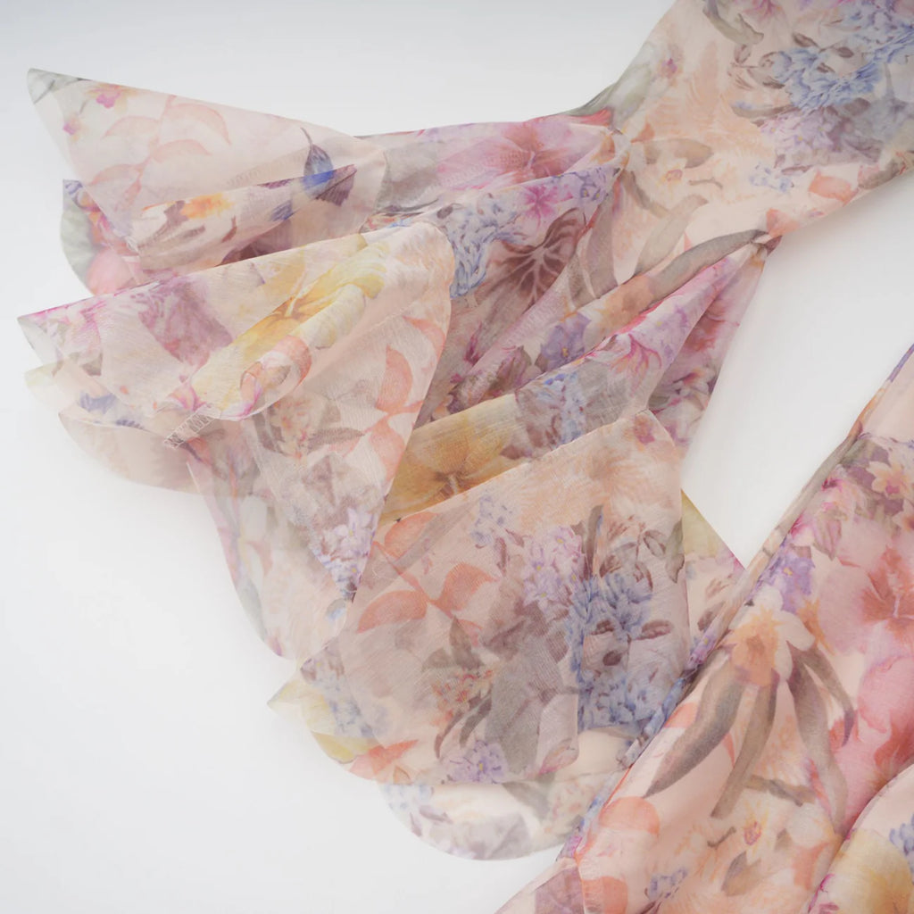ZIMMERMAN Aya Pink Godet Floral Mini Dress