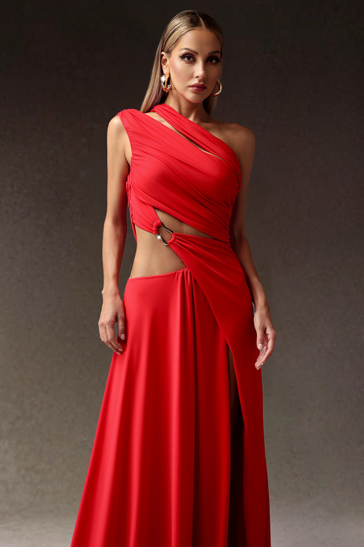 High Slit Hollowed-out Maxi Dress