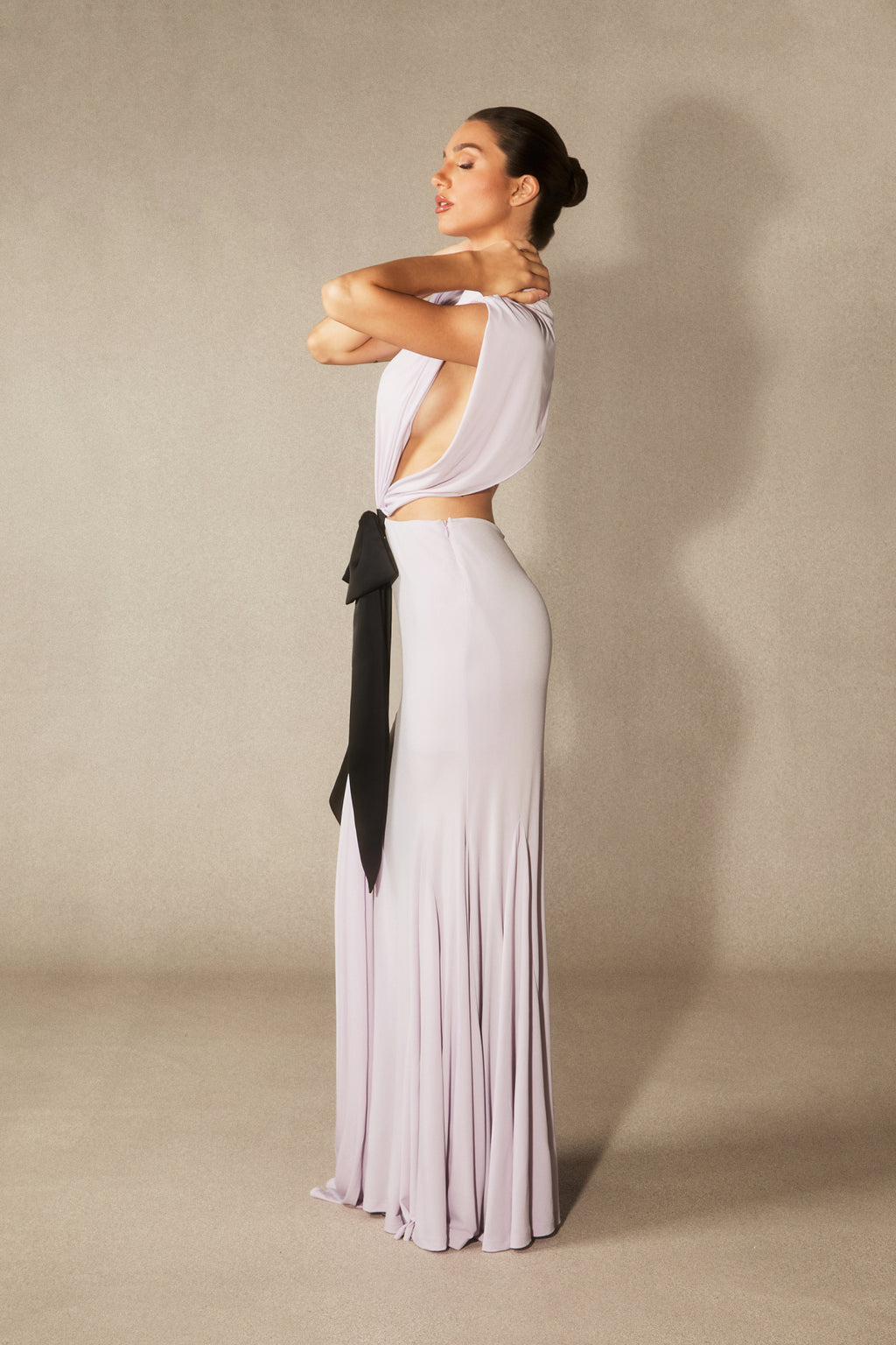 Elizabeth Bow Detail Open Back Maxi Dress