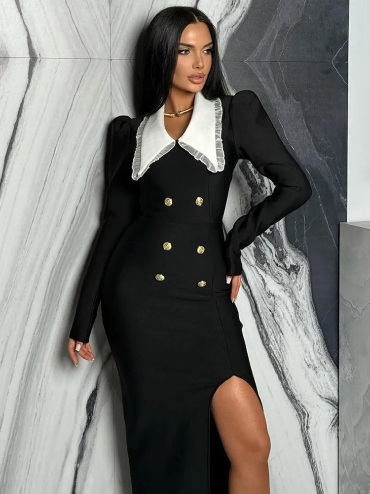 Antoinette Lace Collar Maxi Dress