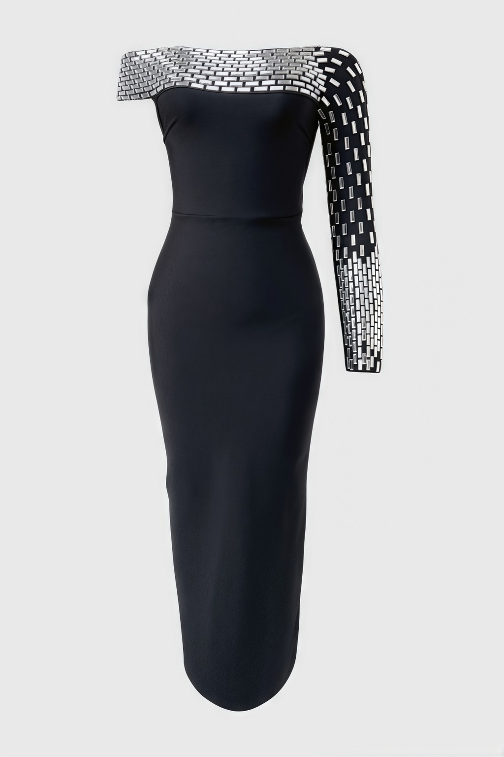 Wyran Diamond Black Bandage Maxi Dress