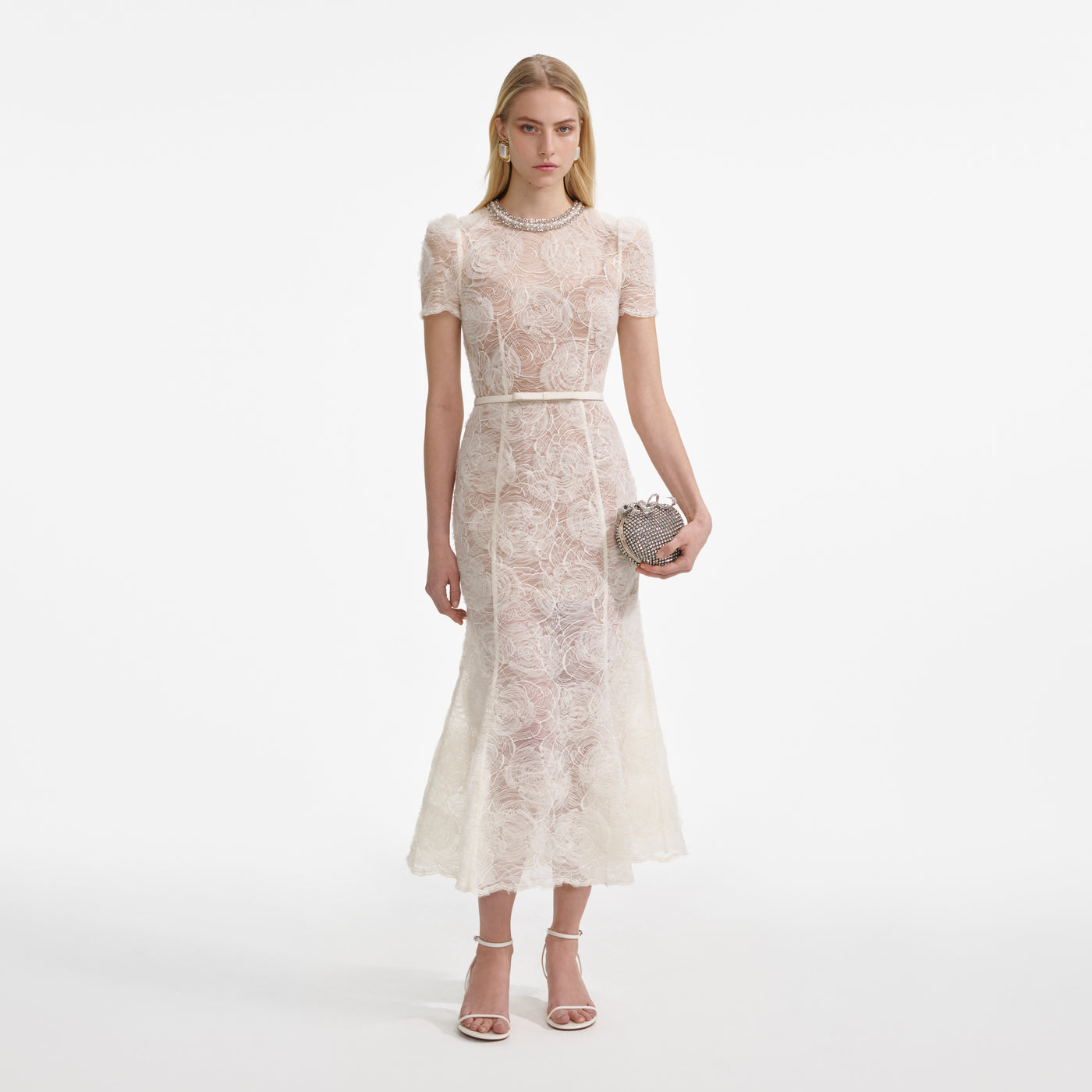 Black Tulle Lace Midi Dress