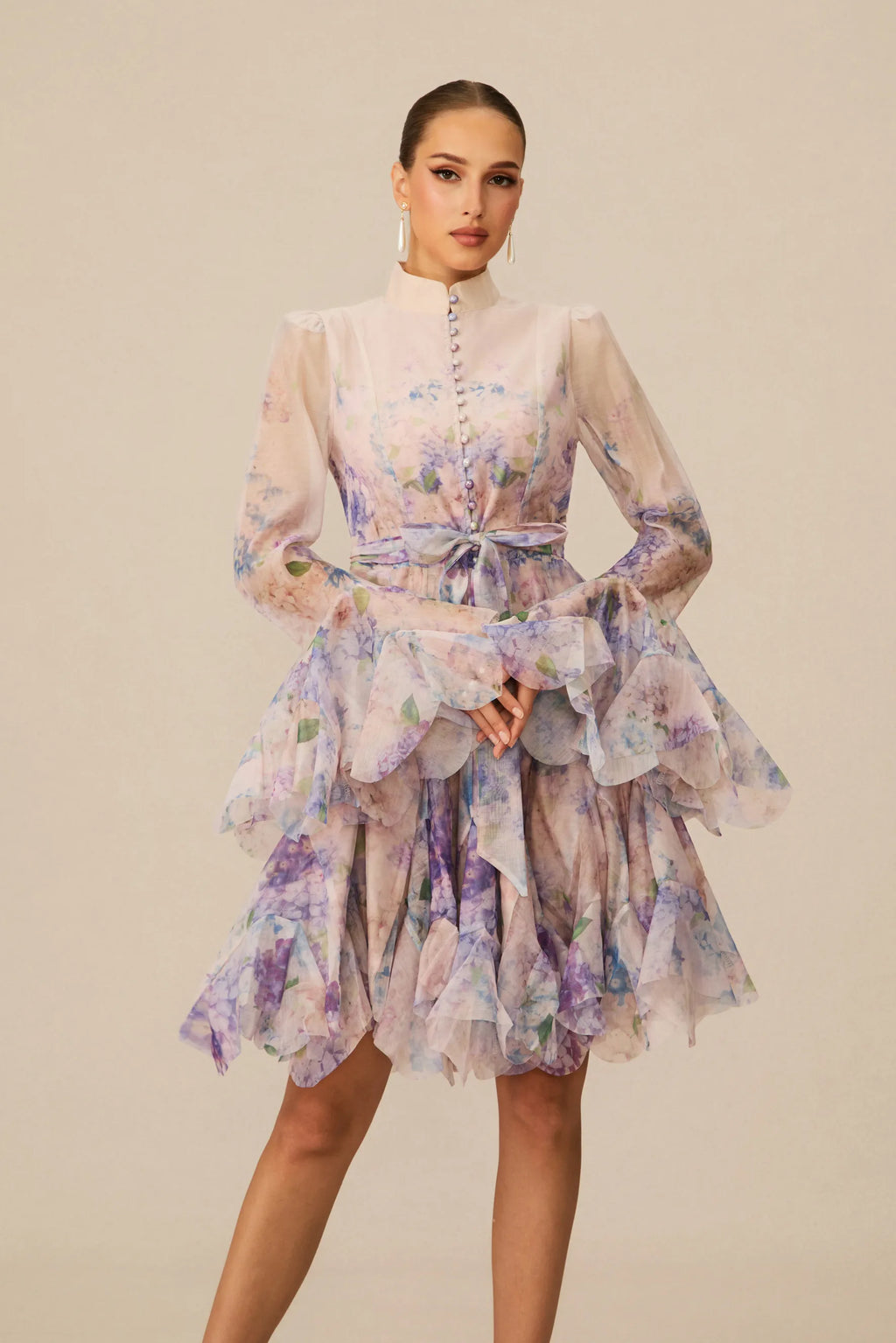 Lana Floral Print Flared Mini Dress