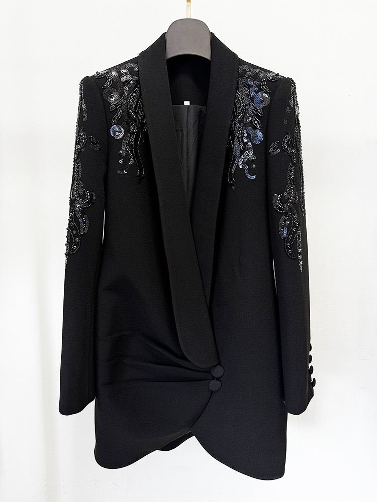 Éléna Embellished Sequined Blazer Dress