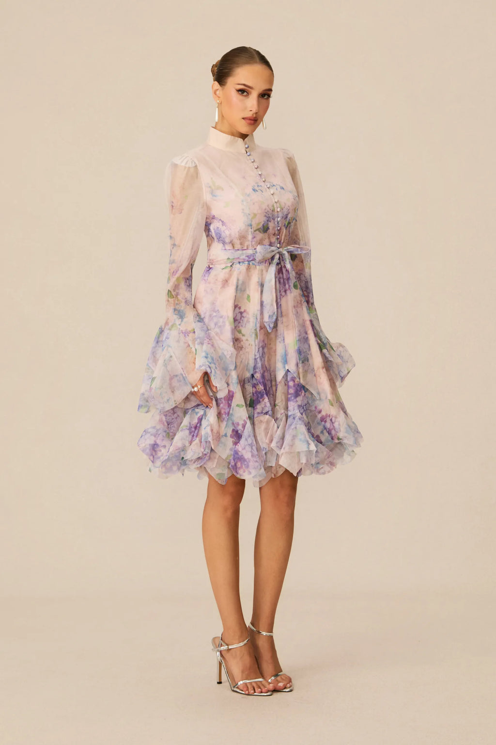 Lana Floral Print Flared Mini Dress