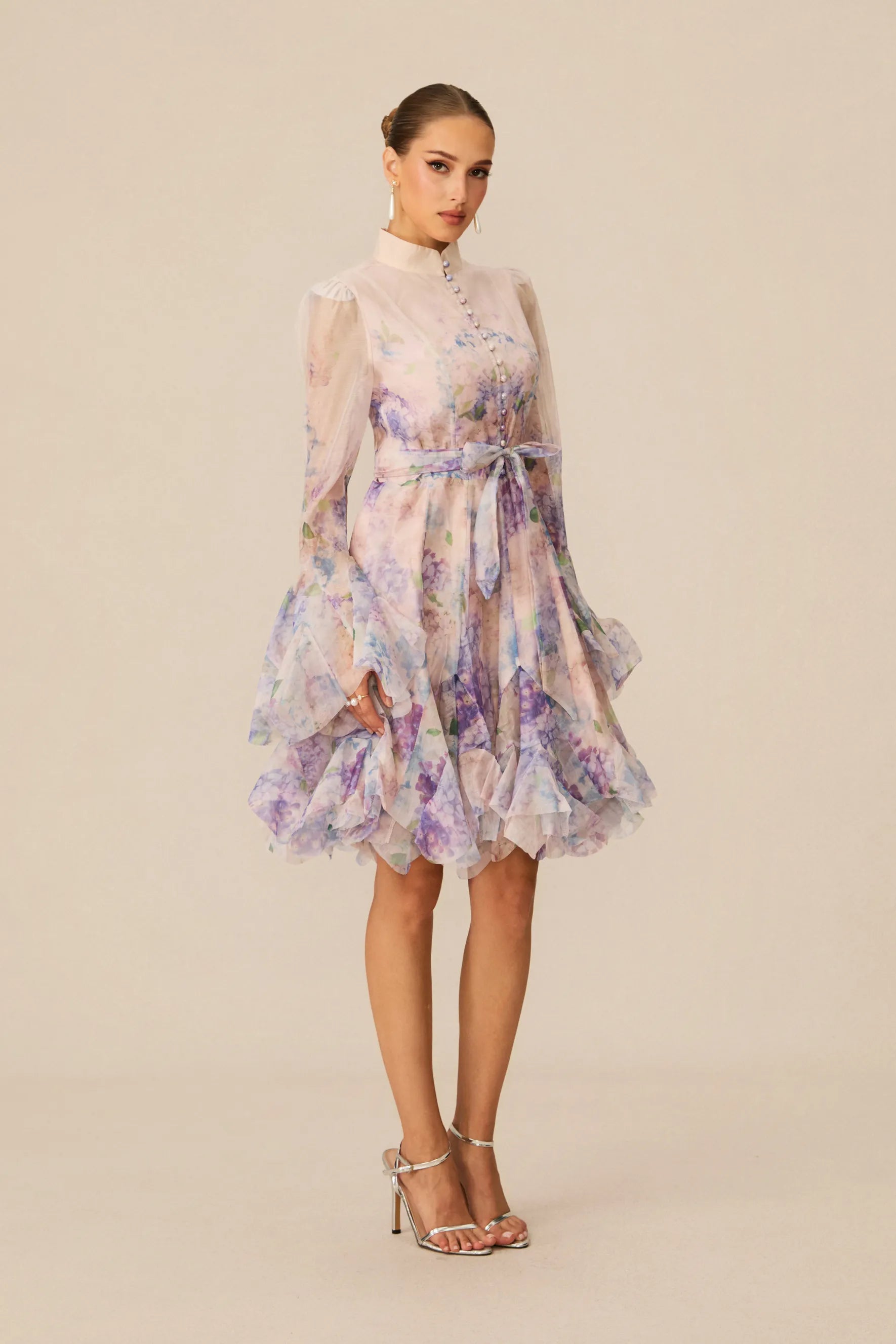 Lana Floral Print Flared Mini Dress