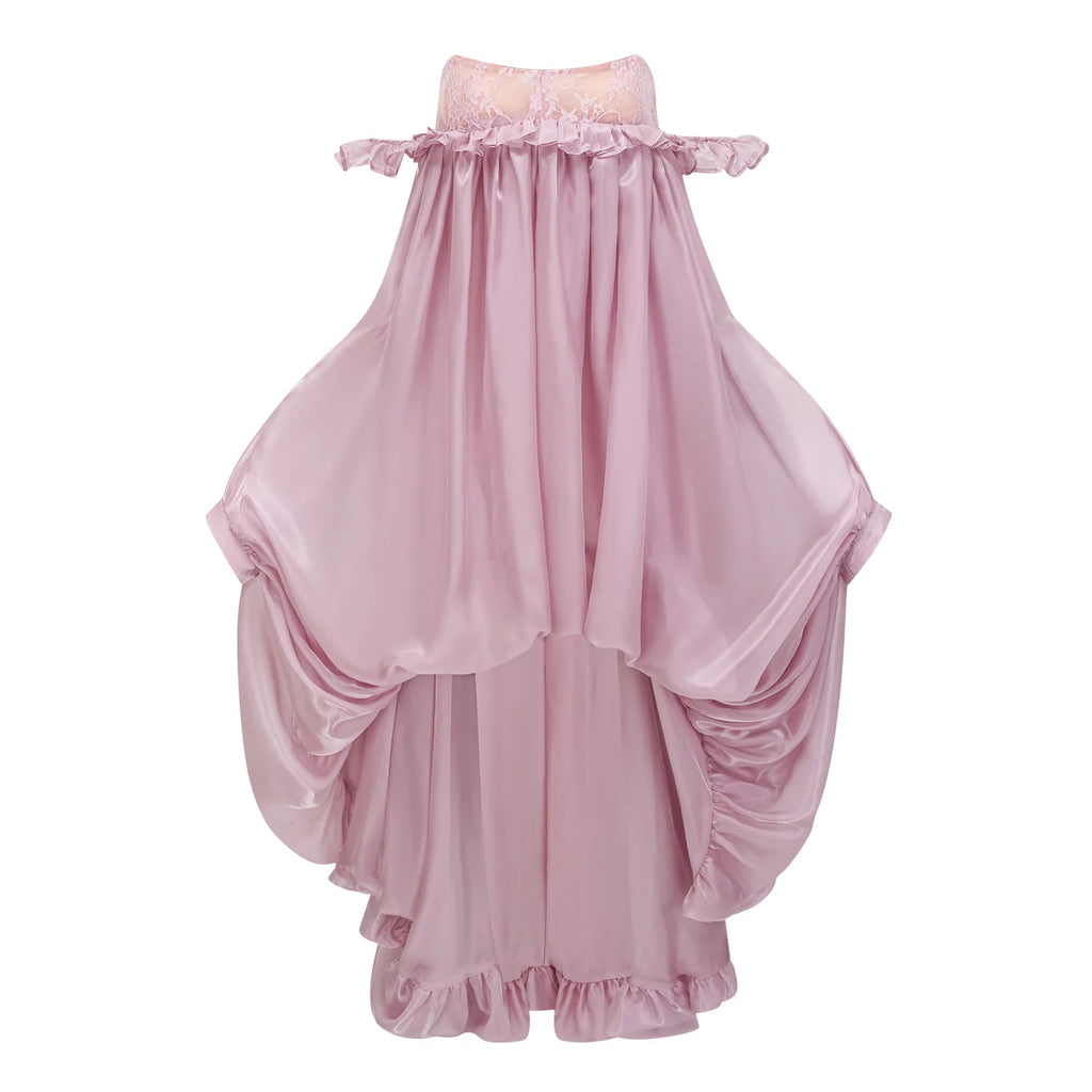 Brooklyn Pink Glossy Bubble Hem Mini Dress