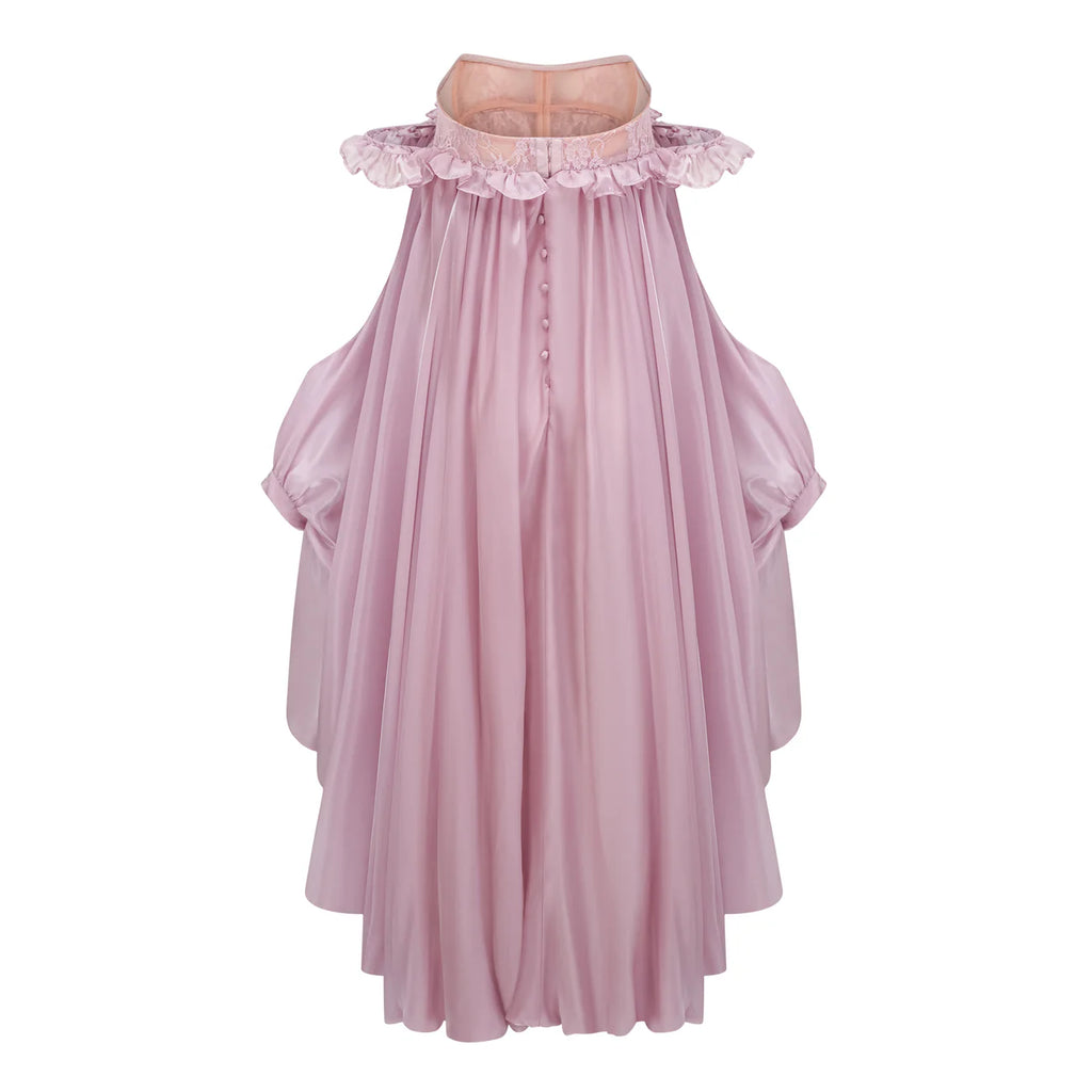 Brooklyn Pink Glossy Bubble Hem Mini Dress