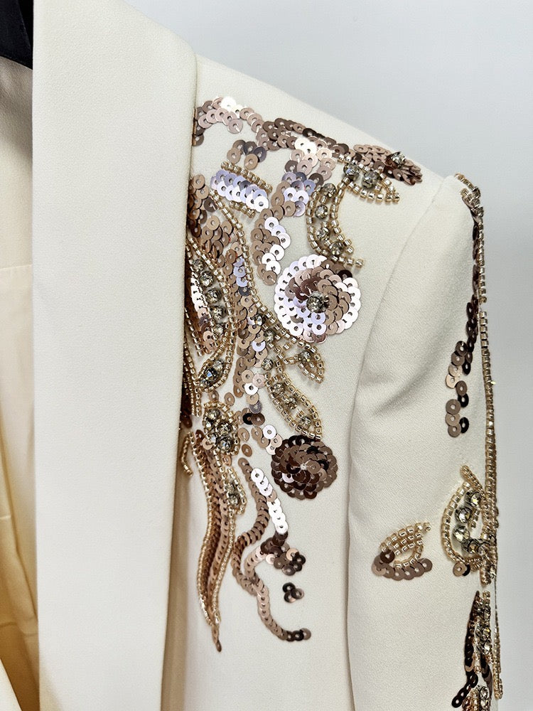 Éléna Embellished Sequined Blazer Dress