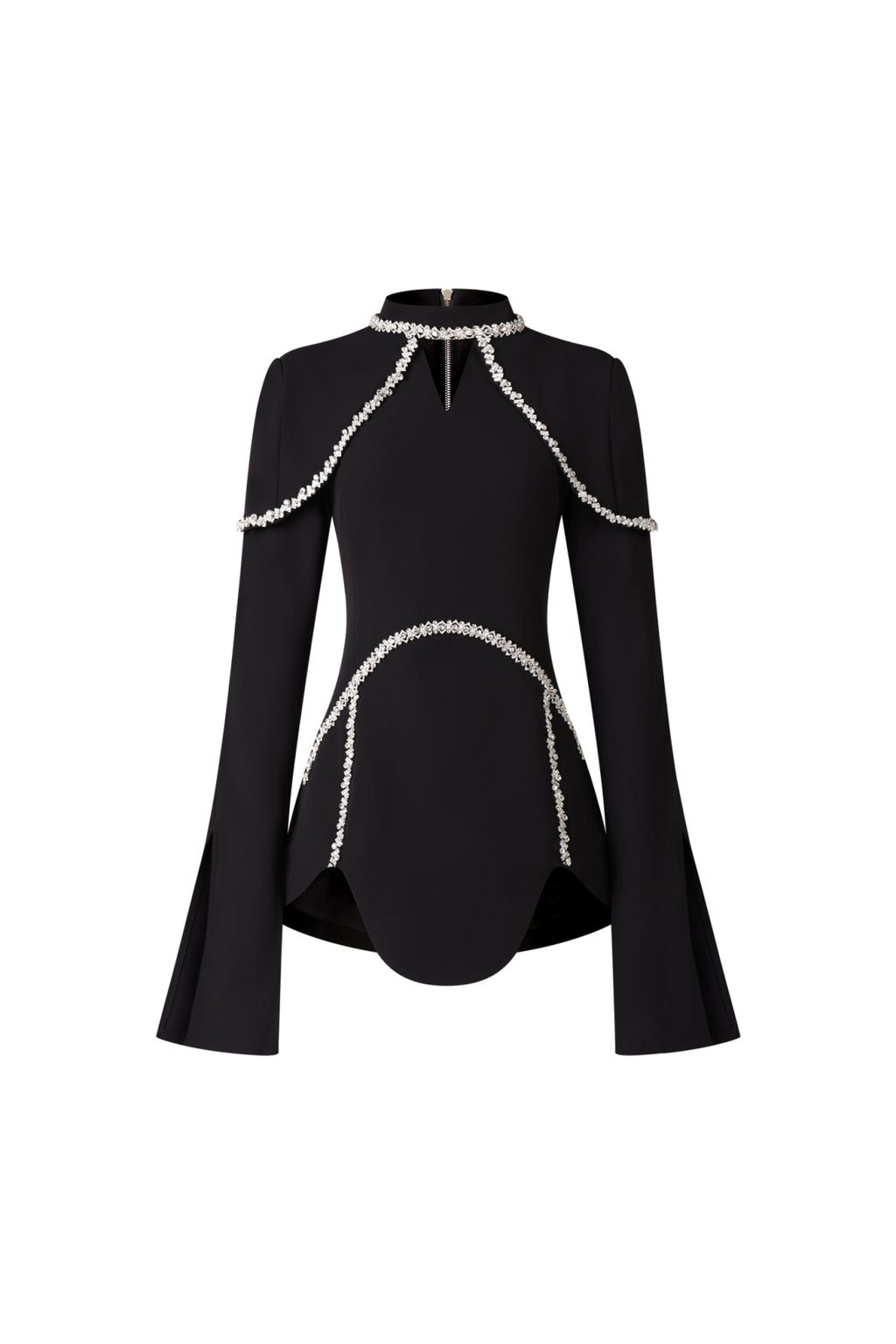 Teagan Long Sleeves High Neck Irregular Puff Sleeves Mini Dress