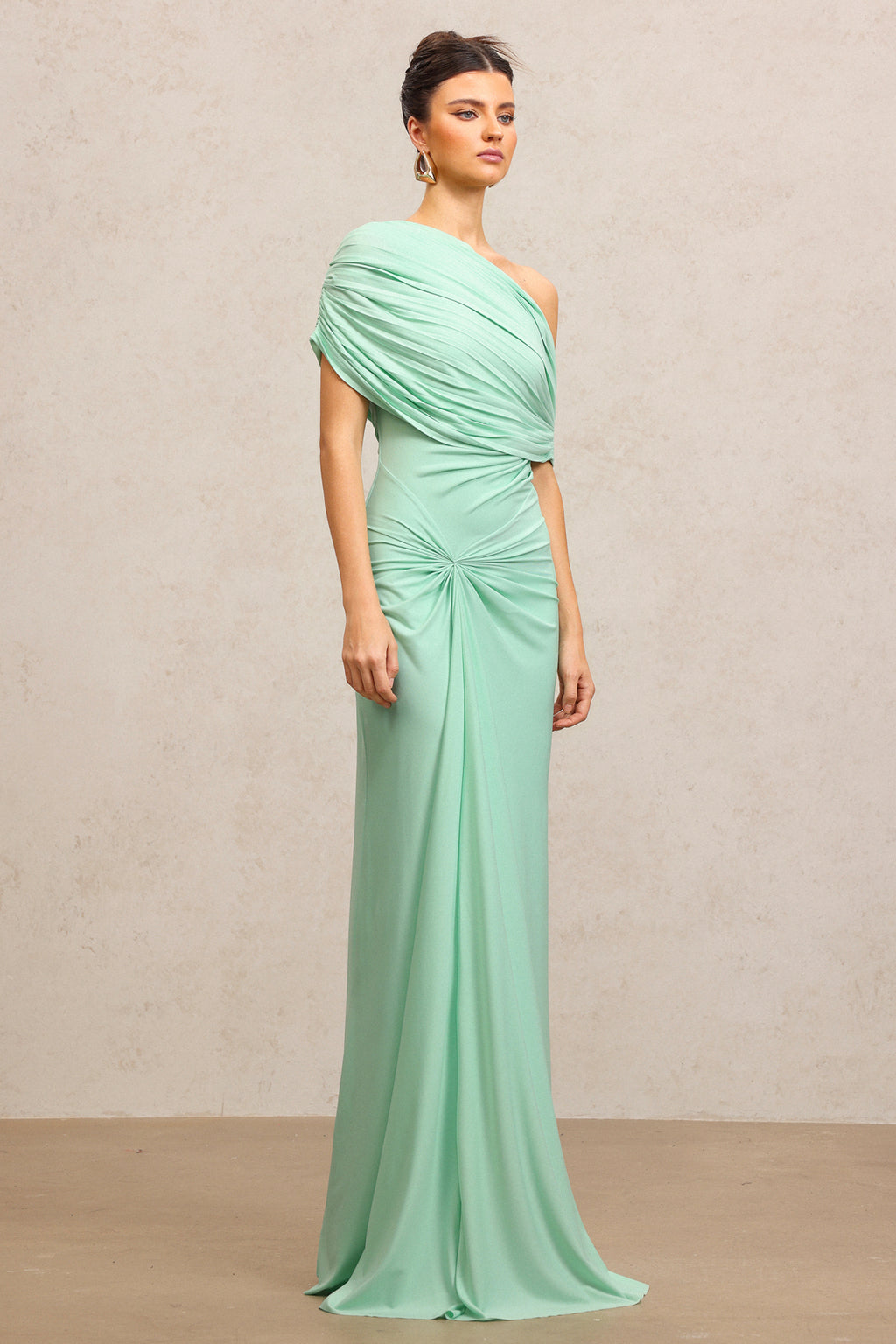 Venia Sleeveless Folds Maxi Dress