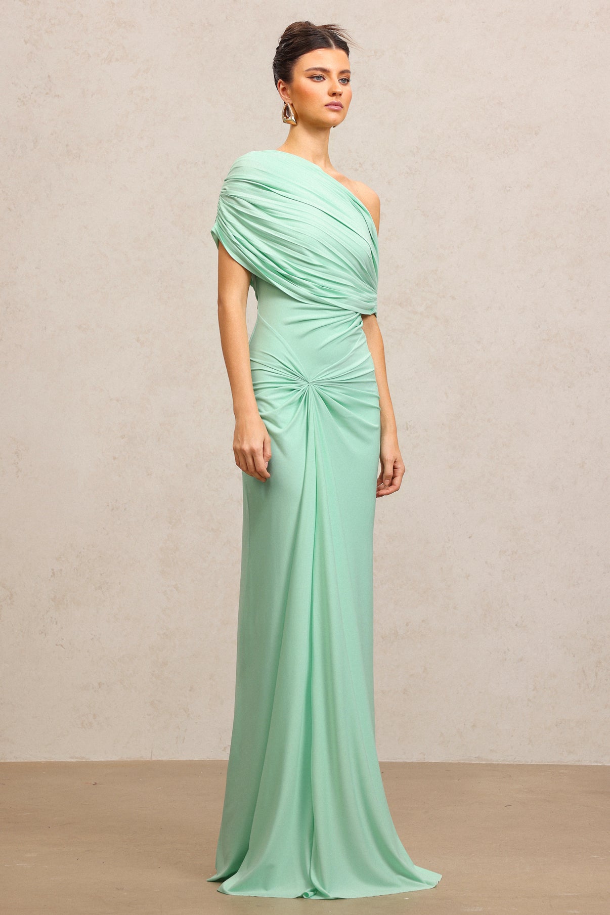 Venia Sleeveless Folds Maxi Dress