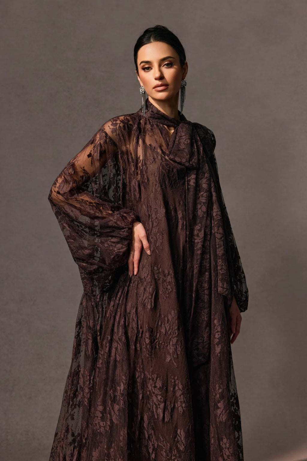 Catharine Floral Lace Sheer Maxi Dress