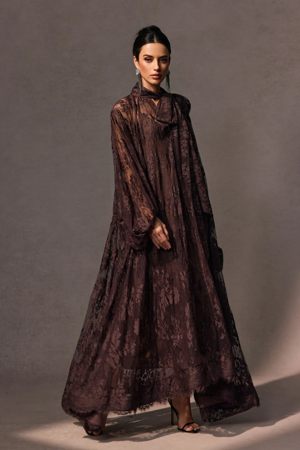 Catharine Floral Lace Sheer Maxi Dress