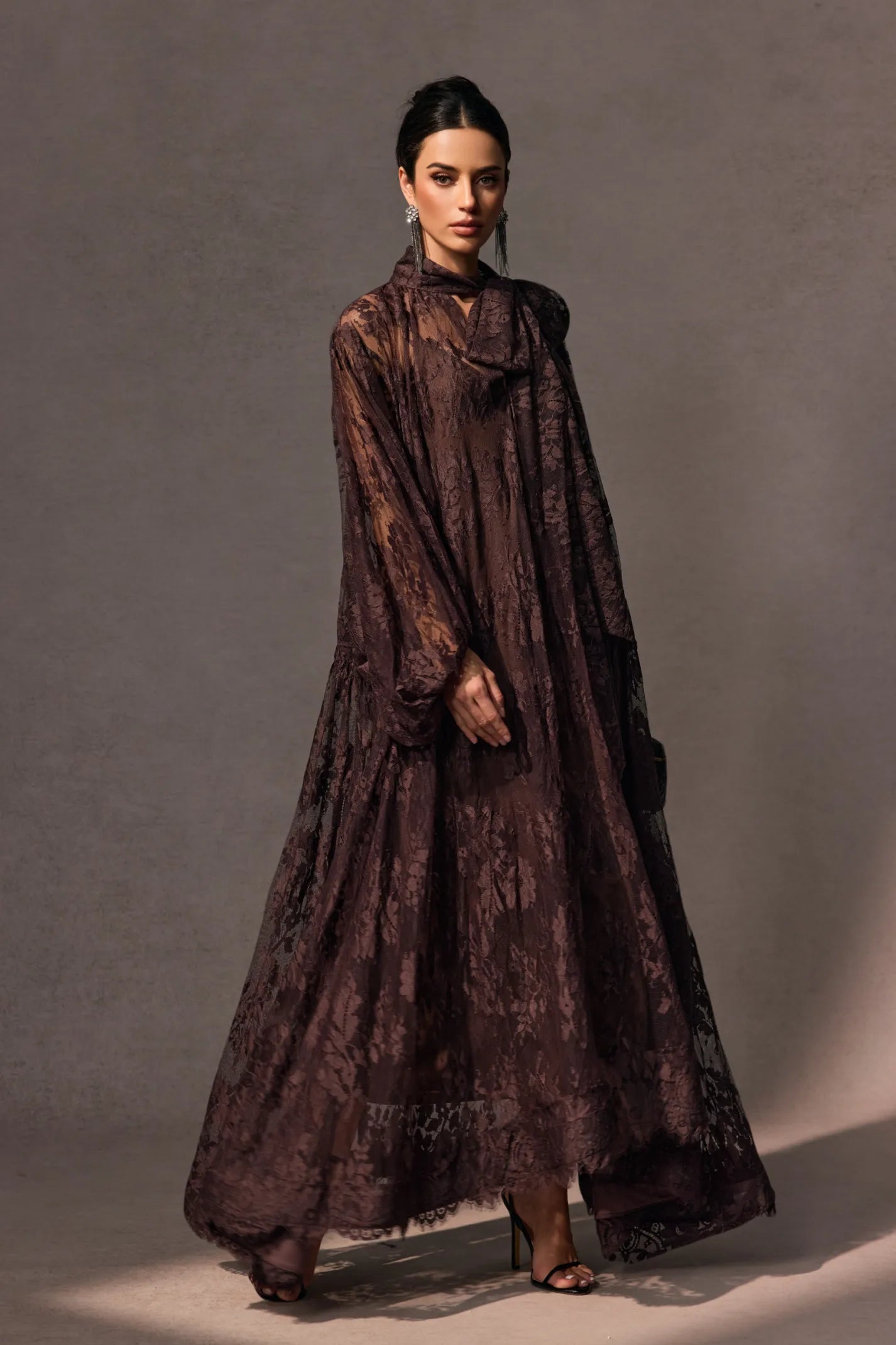Catharine Floral Lace Sheer Maxi Dress