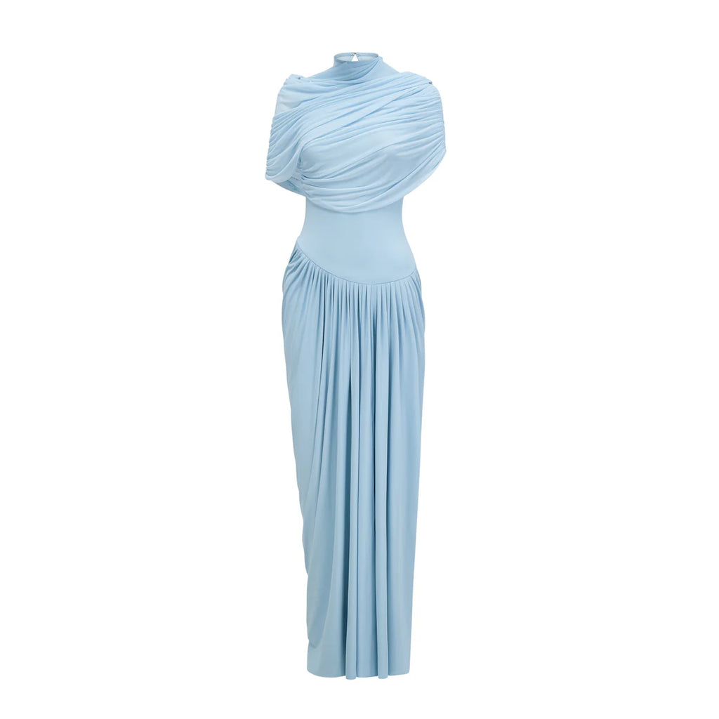 Catherine asymmetrical pleated maxi dress