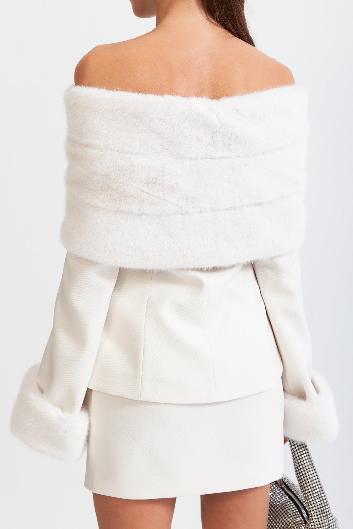 MANETTE Off The Shoulder Co-Ord with Faux Fur