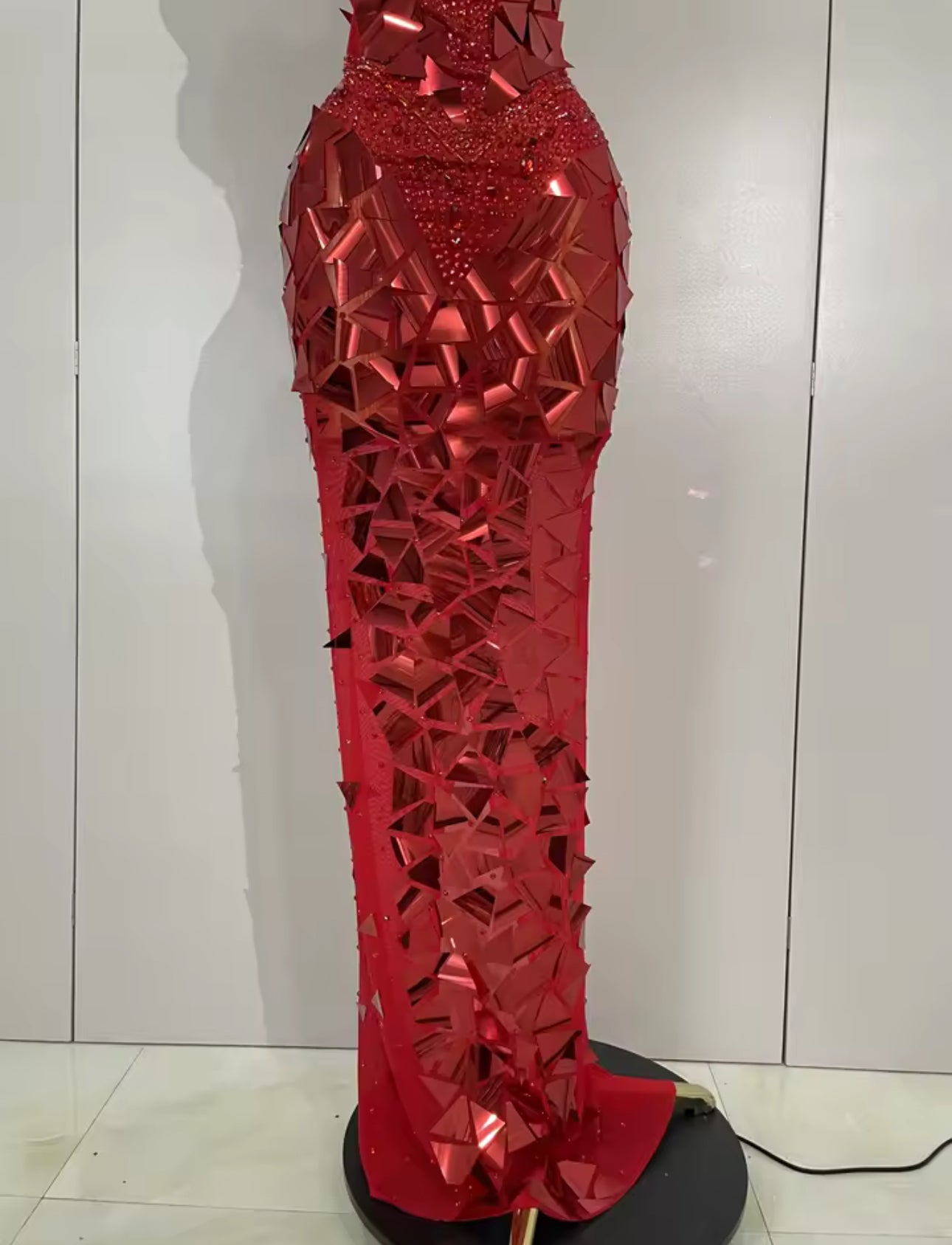 Glitter Mirror Sequins Red Corset Dres