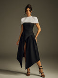 Haelith Rhinestone Cape Maxi Dress