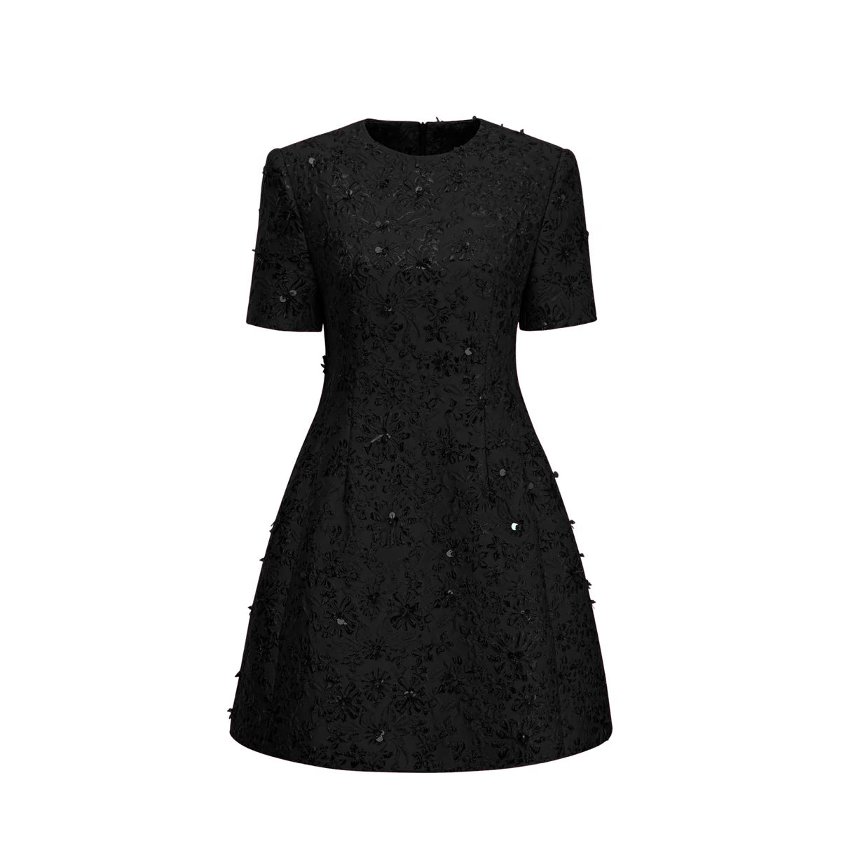 Celestia Floral-Appliqué Embellished Mini Dress