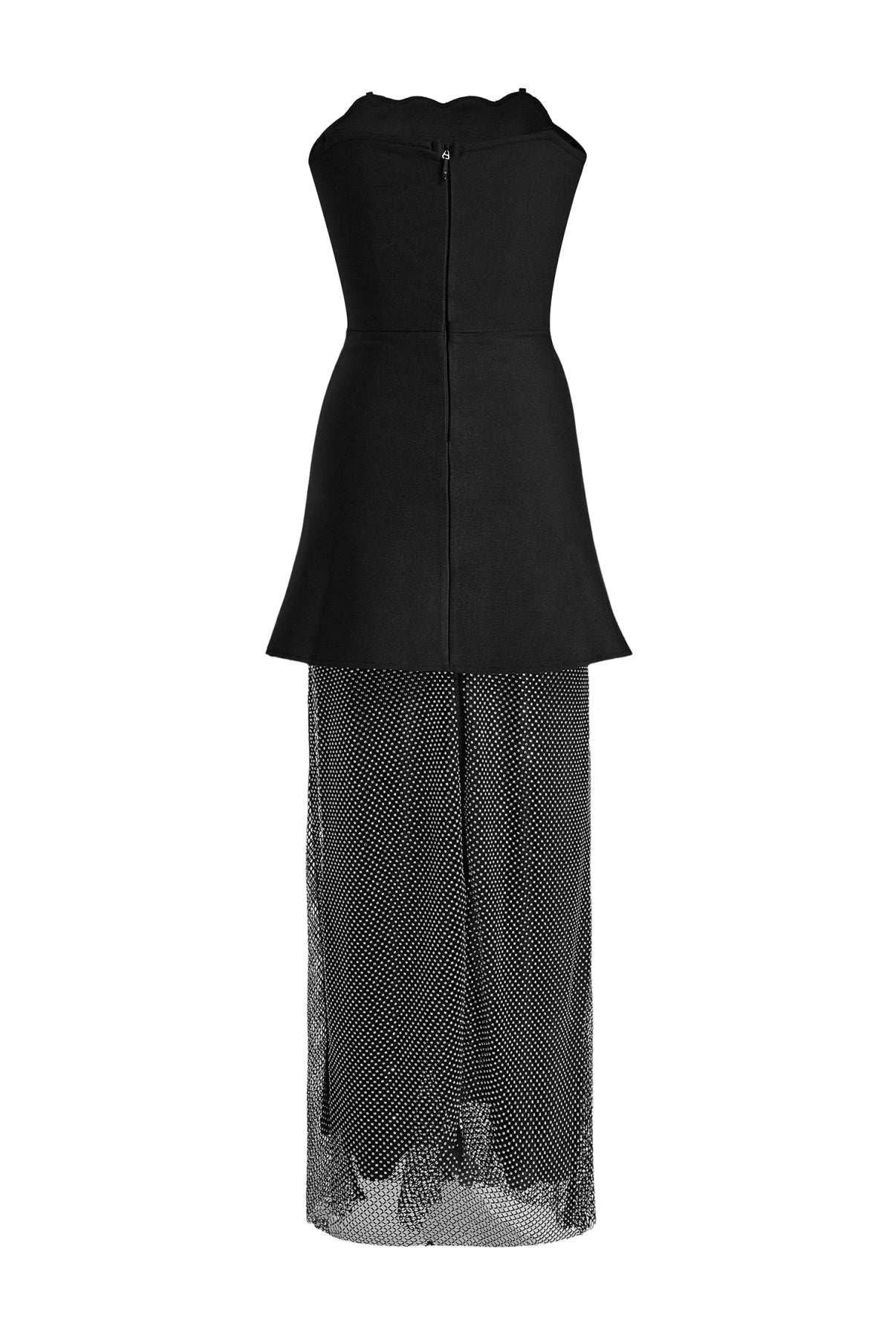 Rhinestone Off-Shoulder Top & Mesh Mid Waist
Skirt Set