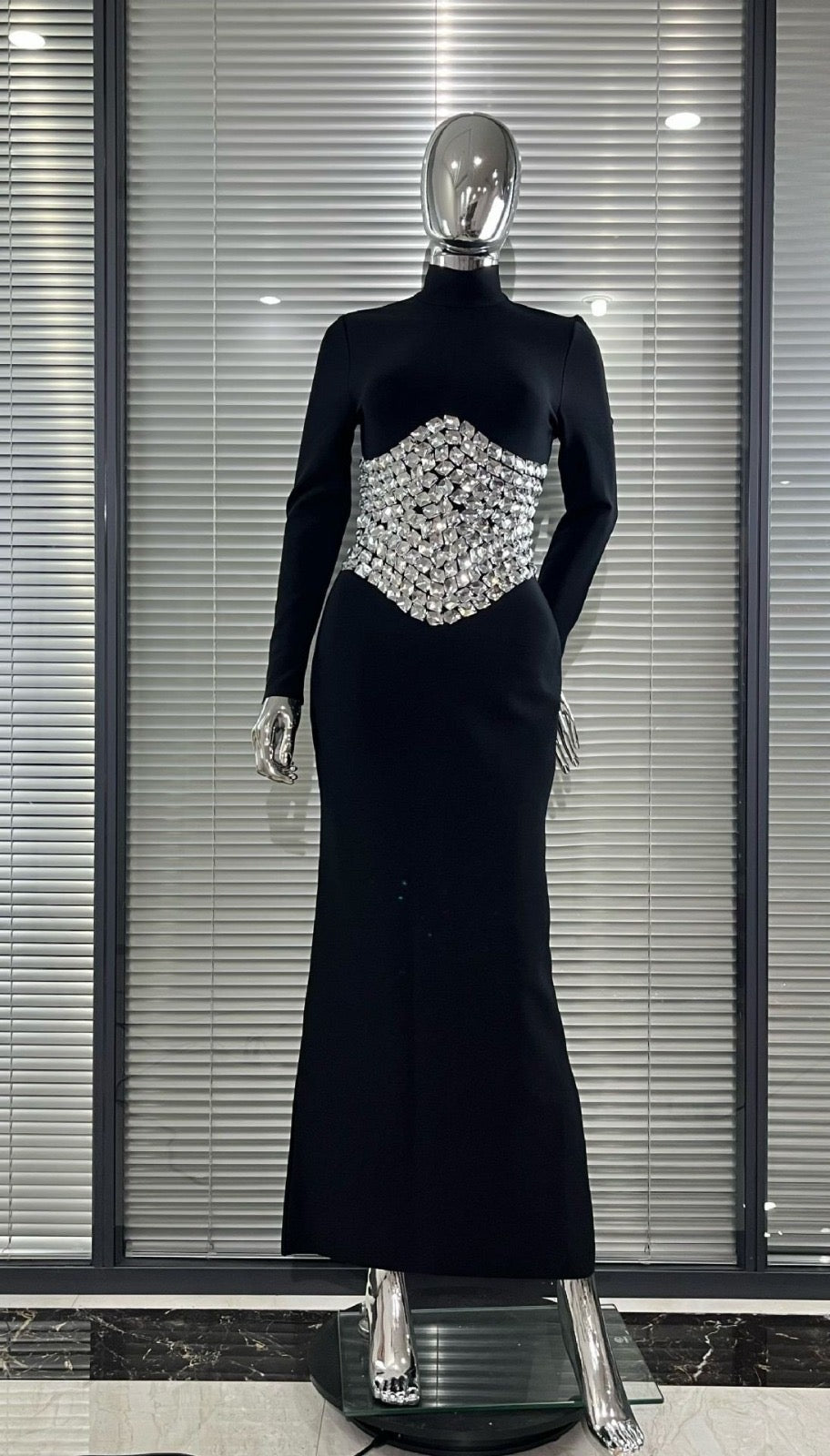 Ludovia Diamante Embellished Maxi Dress