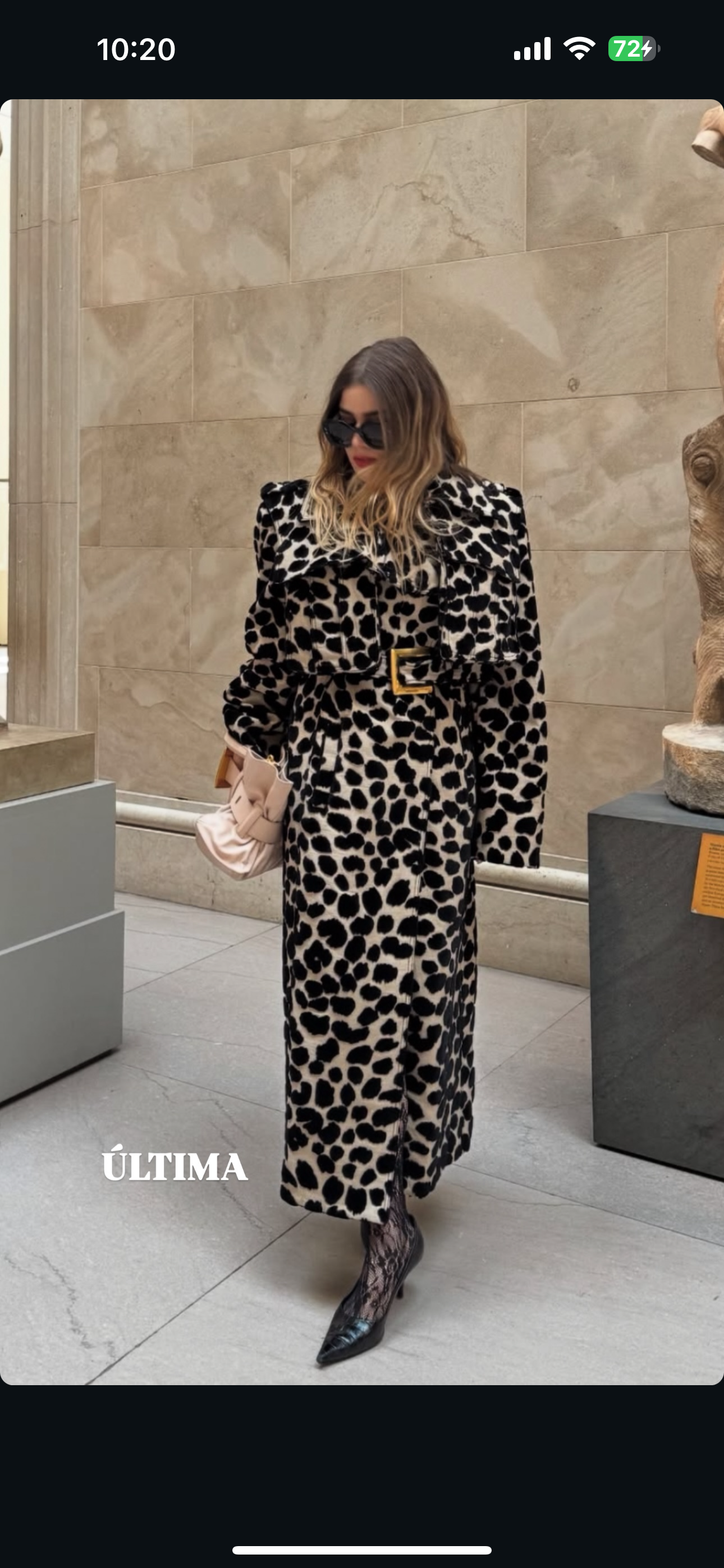 Animal Print Trench Coat Black White