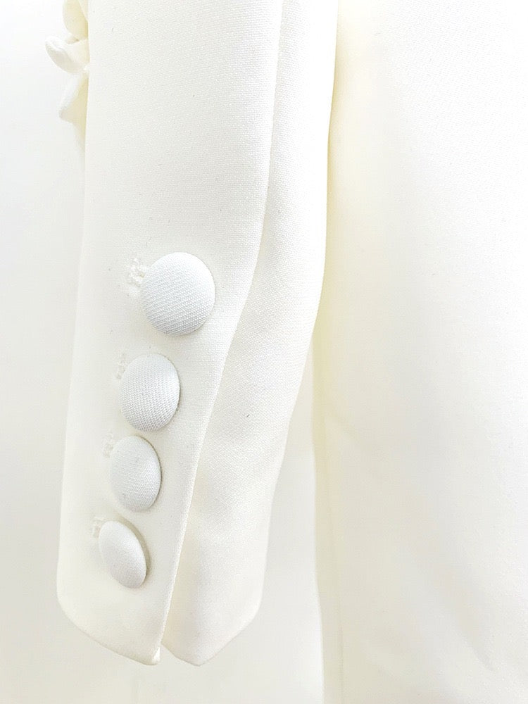 Elegant Double-Breasted Floral Embroidered Blazer & Pants for Women