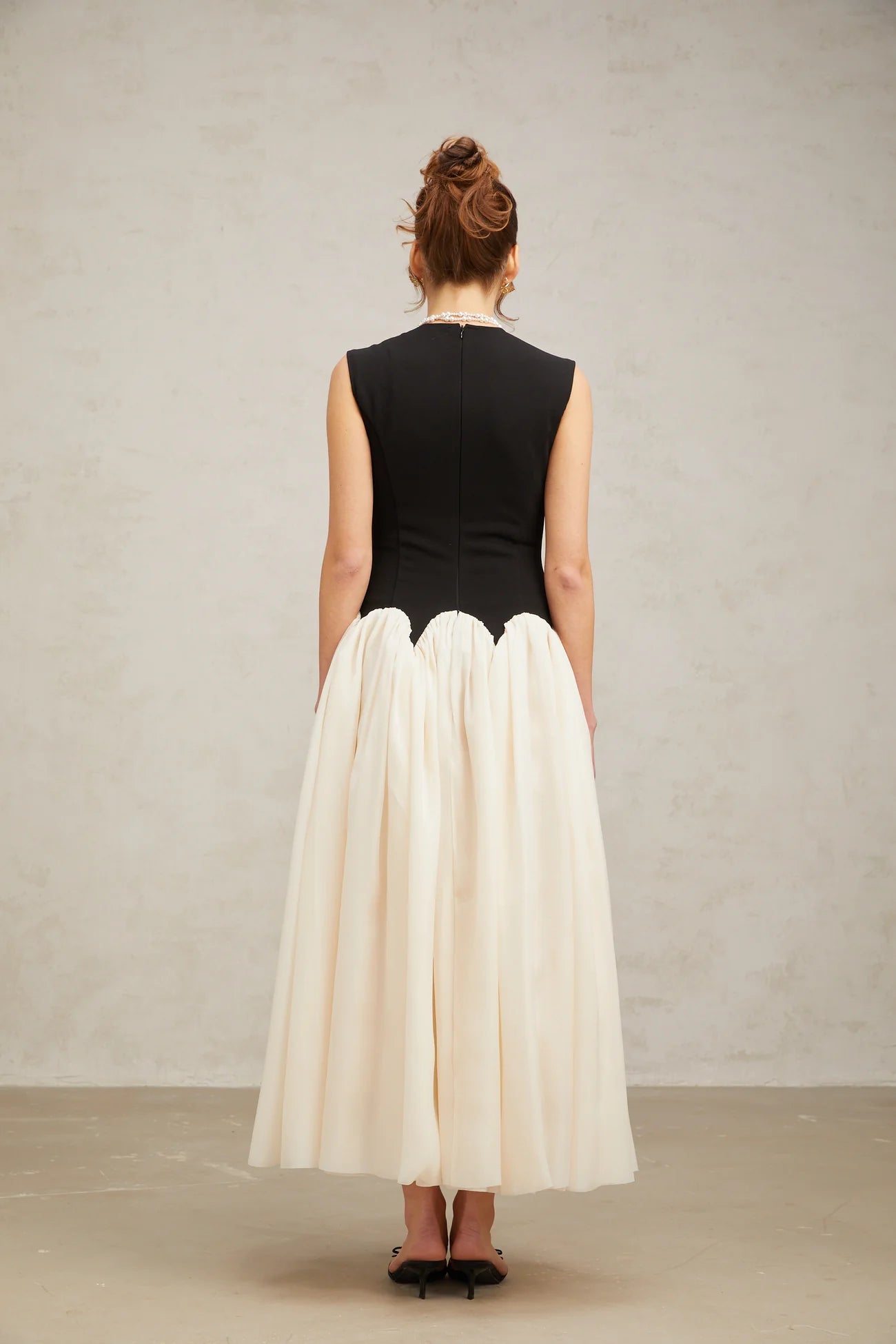 Josette Color-Blocked Puff Maxi Dress
