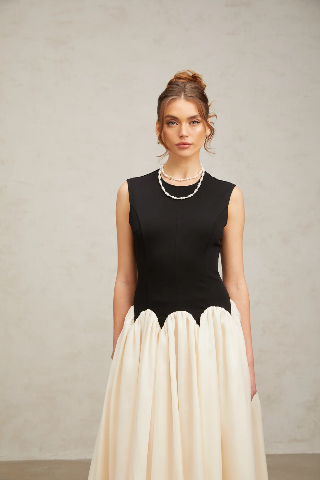 Josette Color-Blocked Puff Maxi Dress