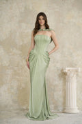 Mariella Green Halterneck Corset Maxi Gown