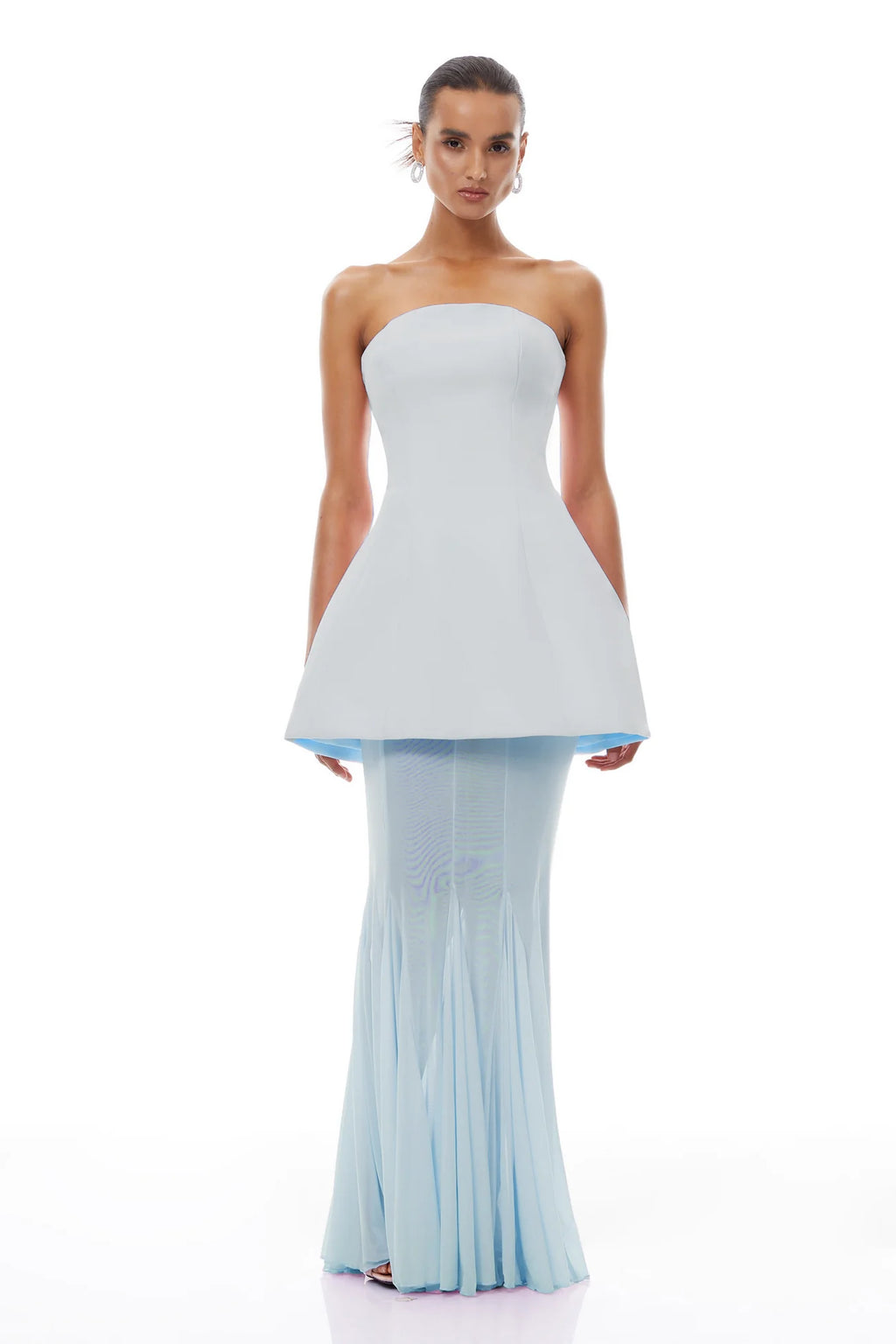 Mélanie Blue Corset Dress & Mesh Skirt Set